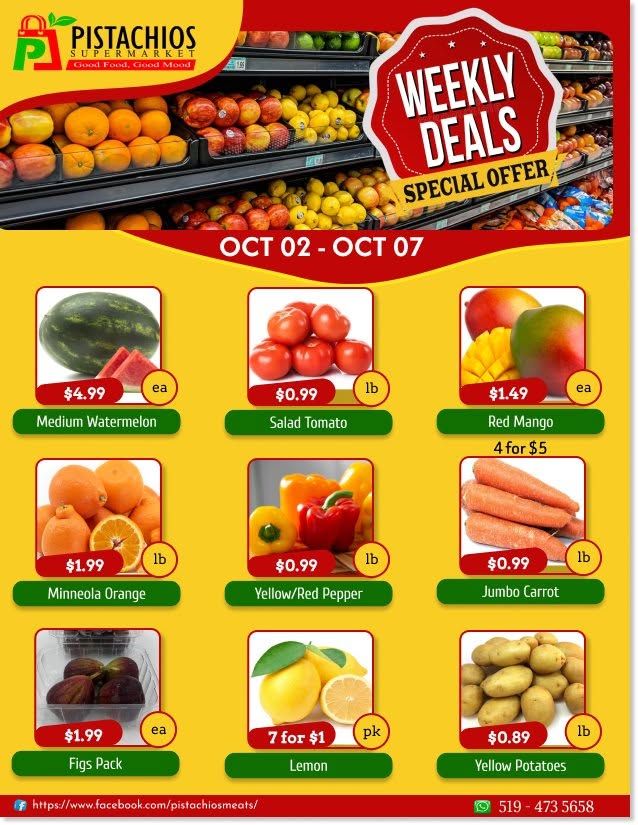 Pistachios Supermarket Flyer October 2 to 7