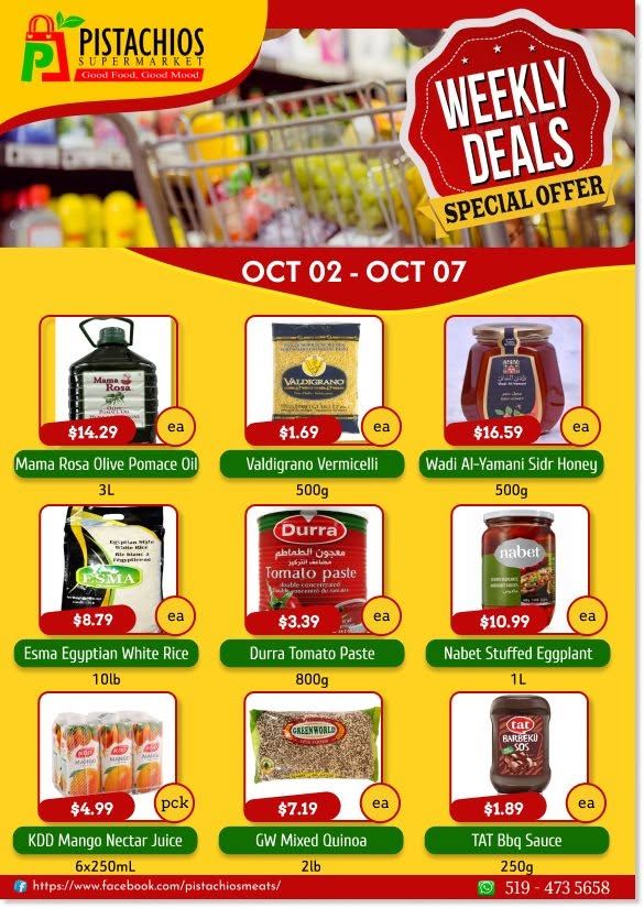 Pistachios Supermarket Flyer October 2 to 7