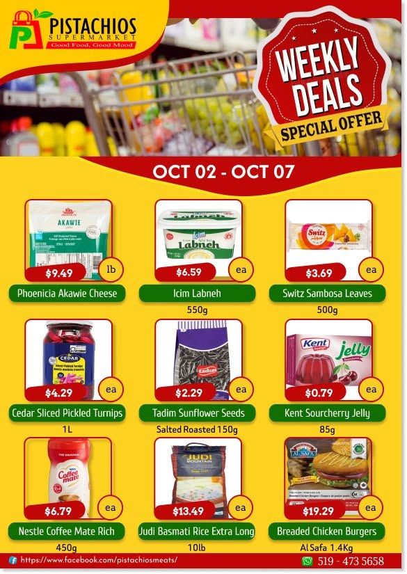 Pistachios Supermarket Flyer October 2 to 7