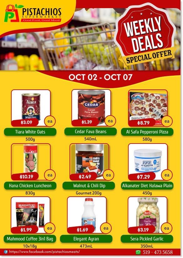 Pistachios Supermarket Flyer October 2 to 7