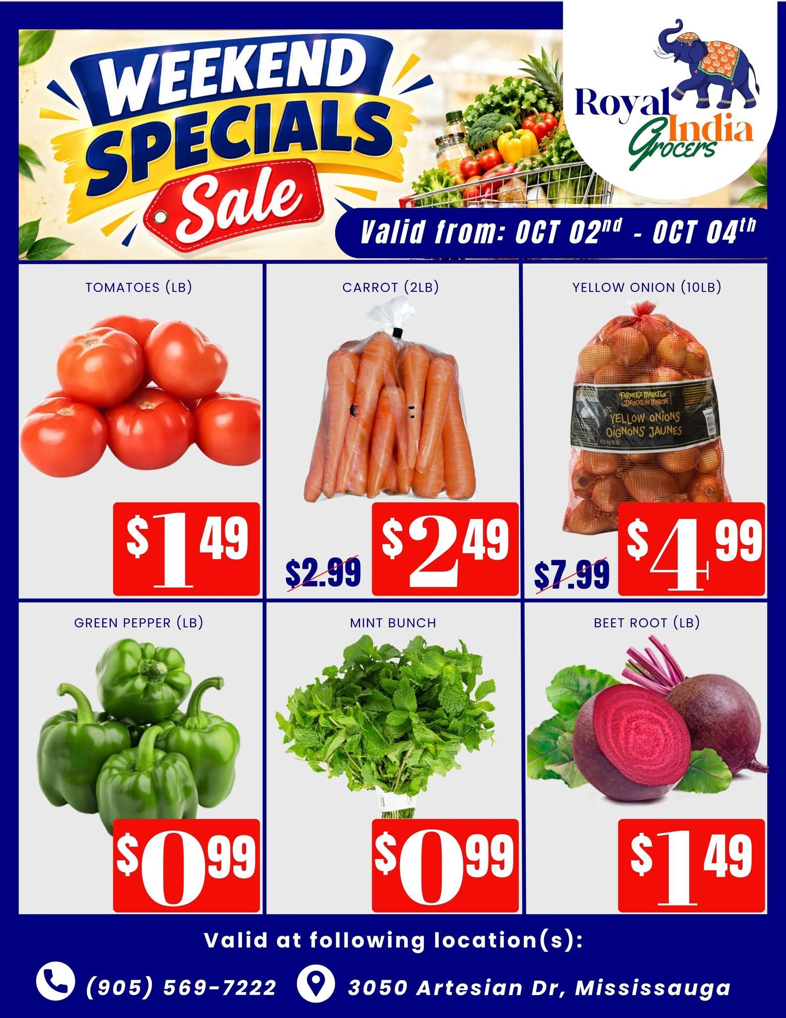 Royal India Grocers Flyer October 2 to 4