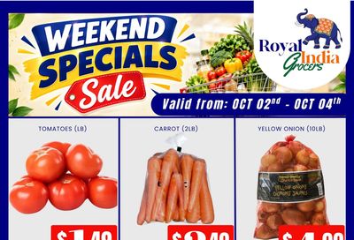 Royal India Grocers Flyer October 2 to 4