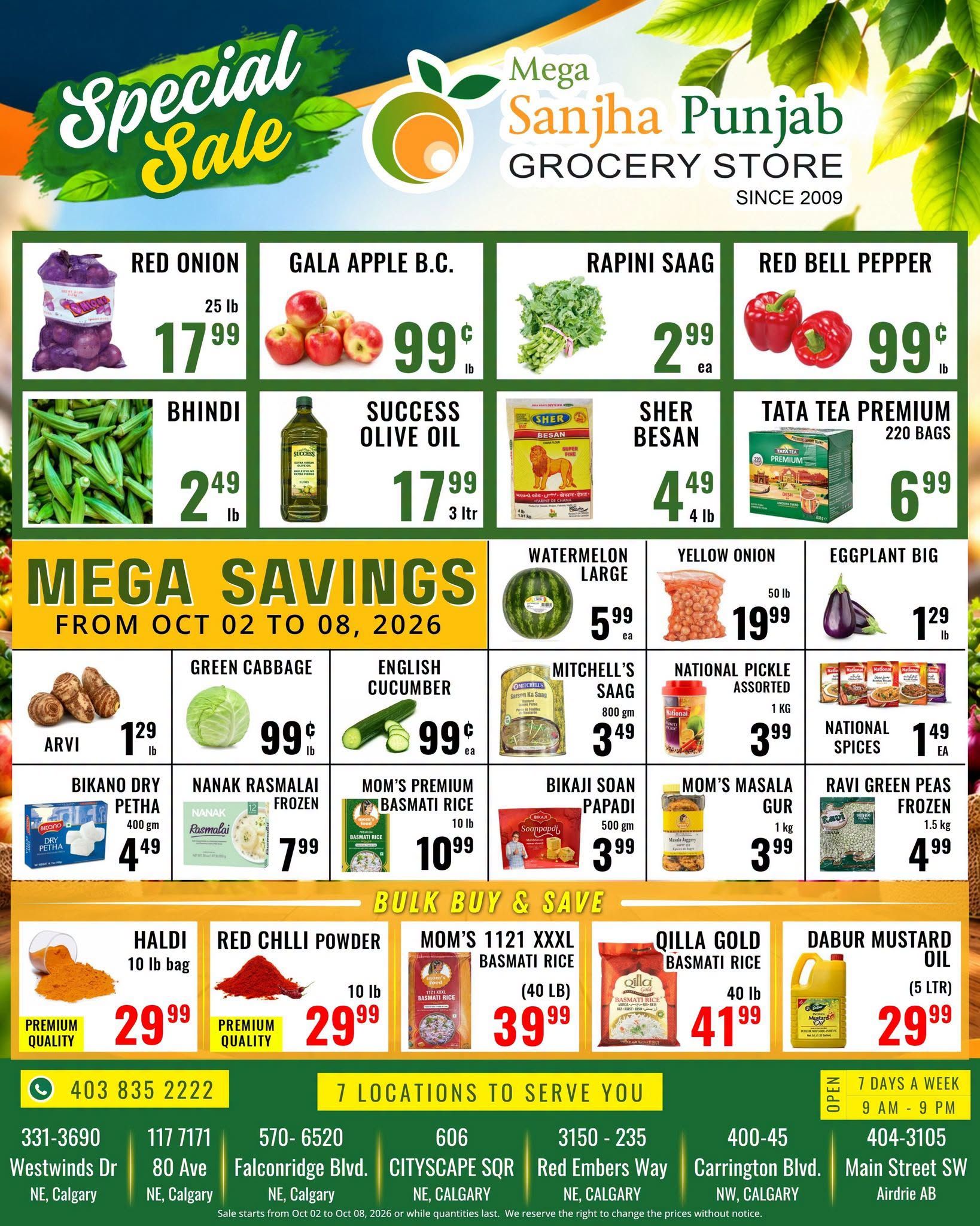 Sanjha Punjab Grocery Store Flyer October 2 to 8