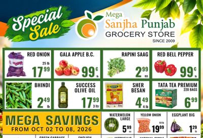 Sanjha Punjab Grocery Store Flyer October 2 to 8