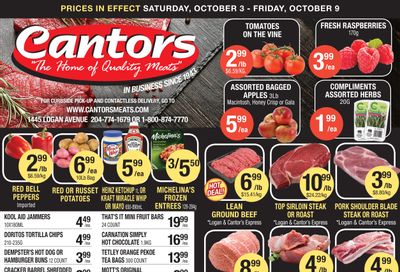 Cantor's Meats Flyer October 3 to 9