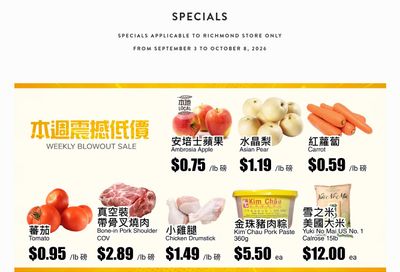 Rice World Supermarket Flyer October 3 to 8
