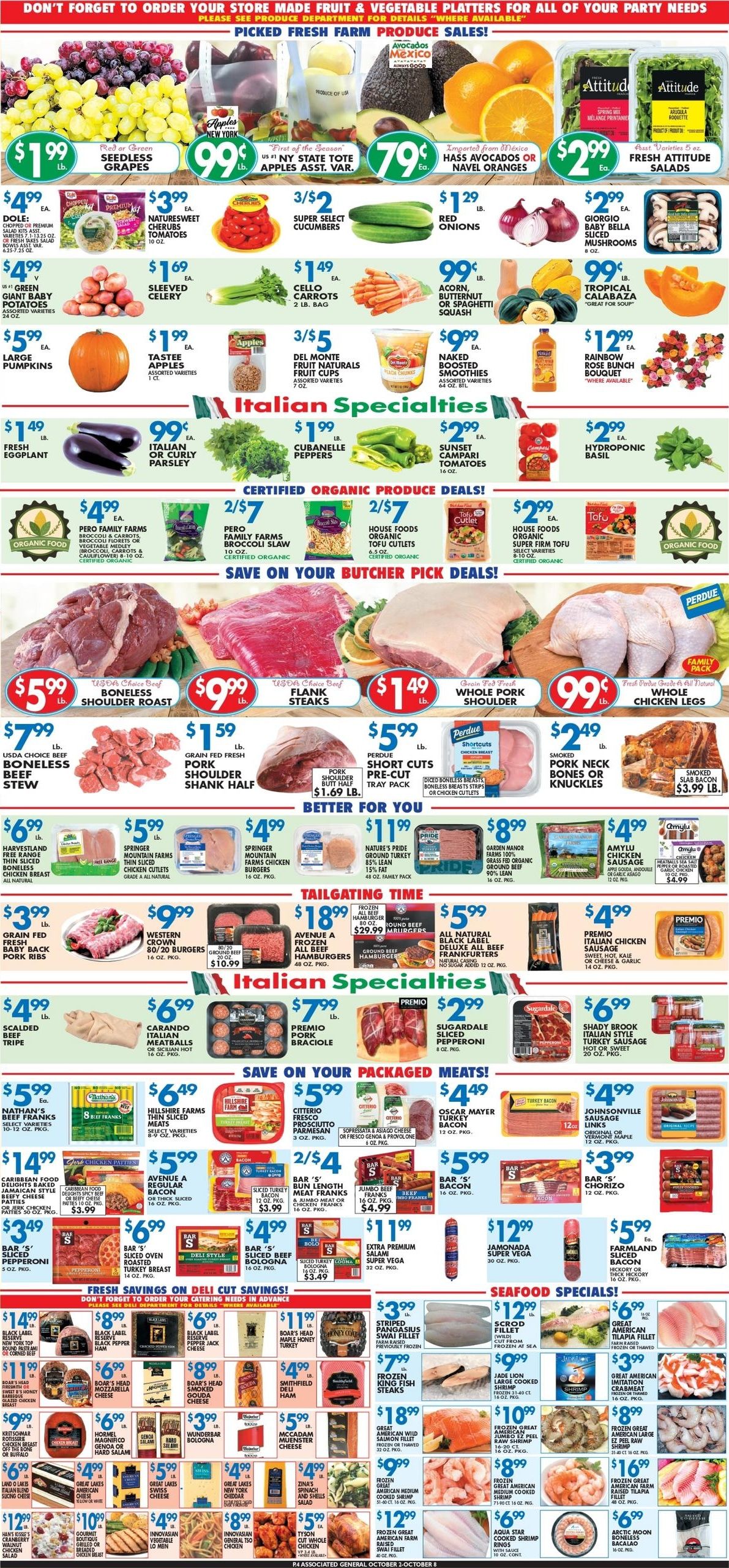 Associated Supermarkets (Haddonfield Area, NJ) Weekly Ad October 2 - 8, 2026