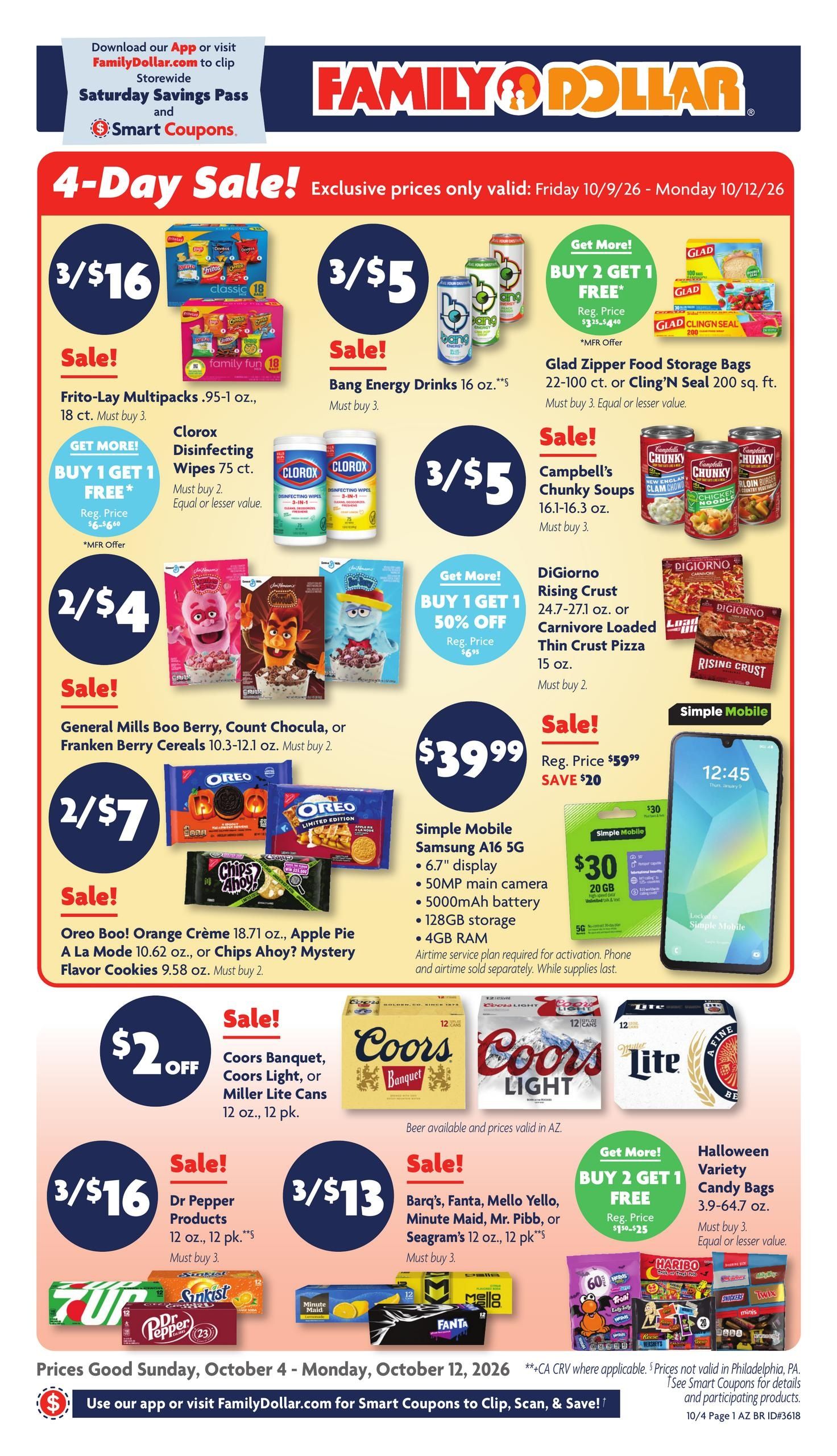 Family Dollar (Bullhead City Area, AZ) Weekly Ad October 4 - 12, 2026