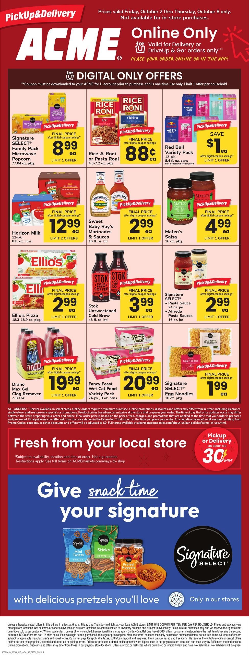 Acme Markets (Philadelphia Area, PA) Bonus Online Savings Weekly Ad October 2 - 8, 2026
