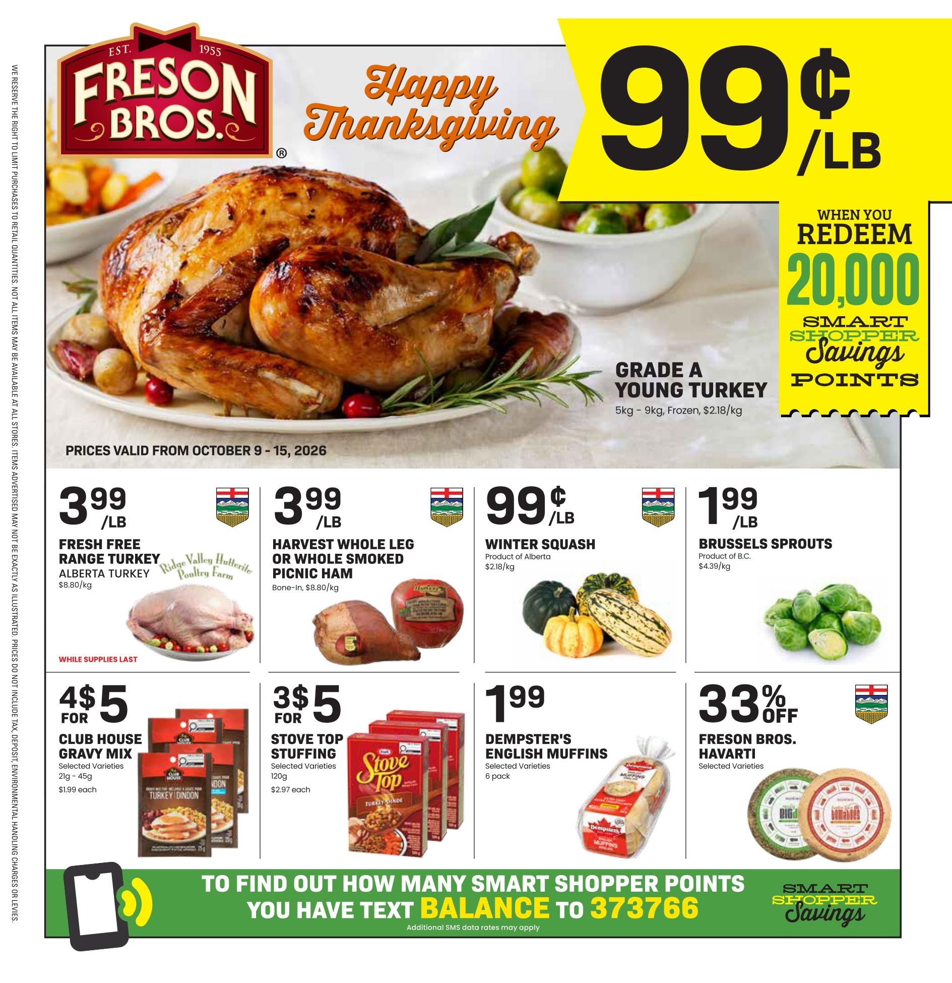 Freson Bros. Flyer October 9 to 15