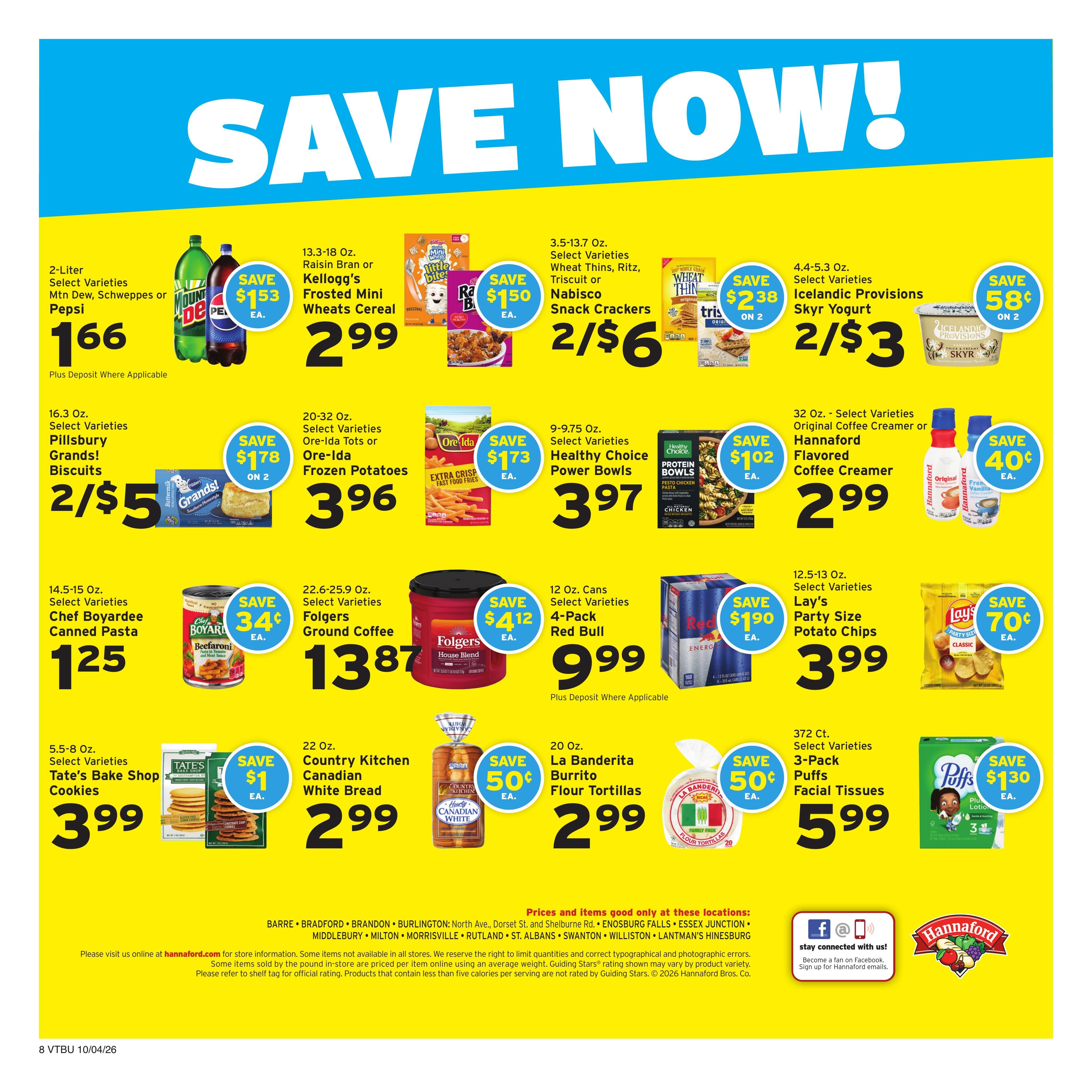 Hannaford (Montpelier-Saint Albans Area, VT) Week 41 Flyer - for Flipp Weekly Ad October 4 - 10, 2026