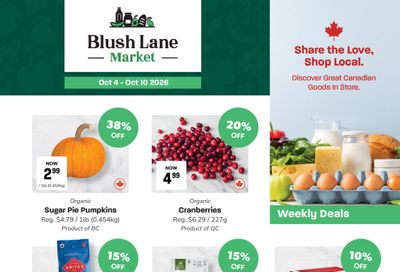 Blush Lane Organic Market Flyer October 4 to 10