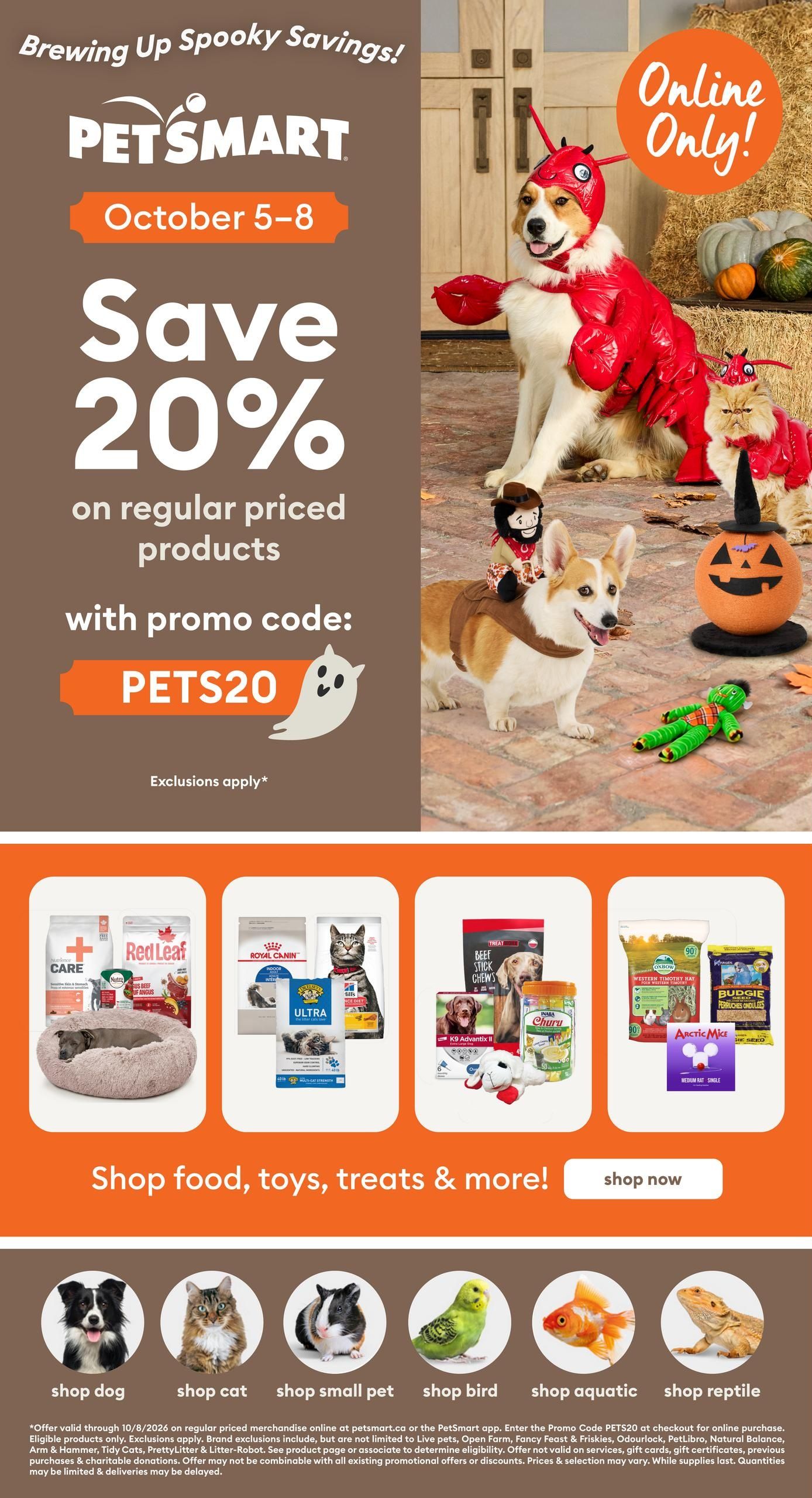 PetSmart Online Deal October 5 to 8