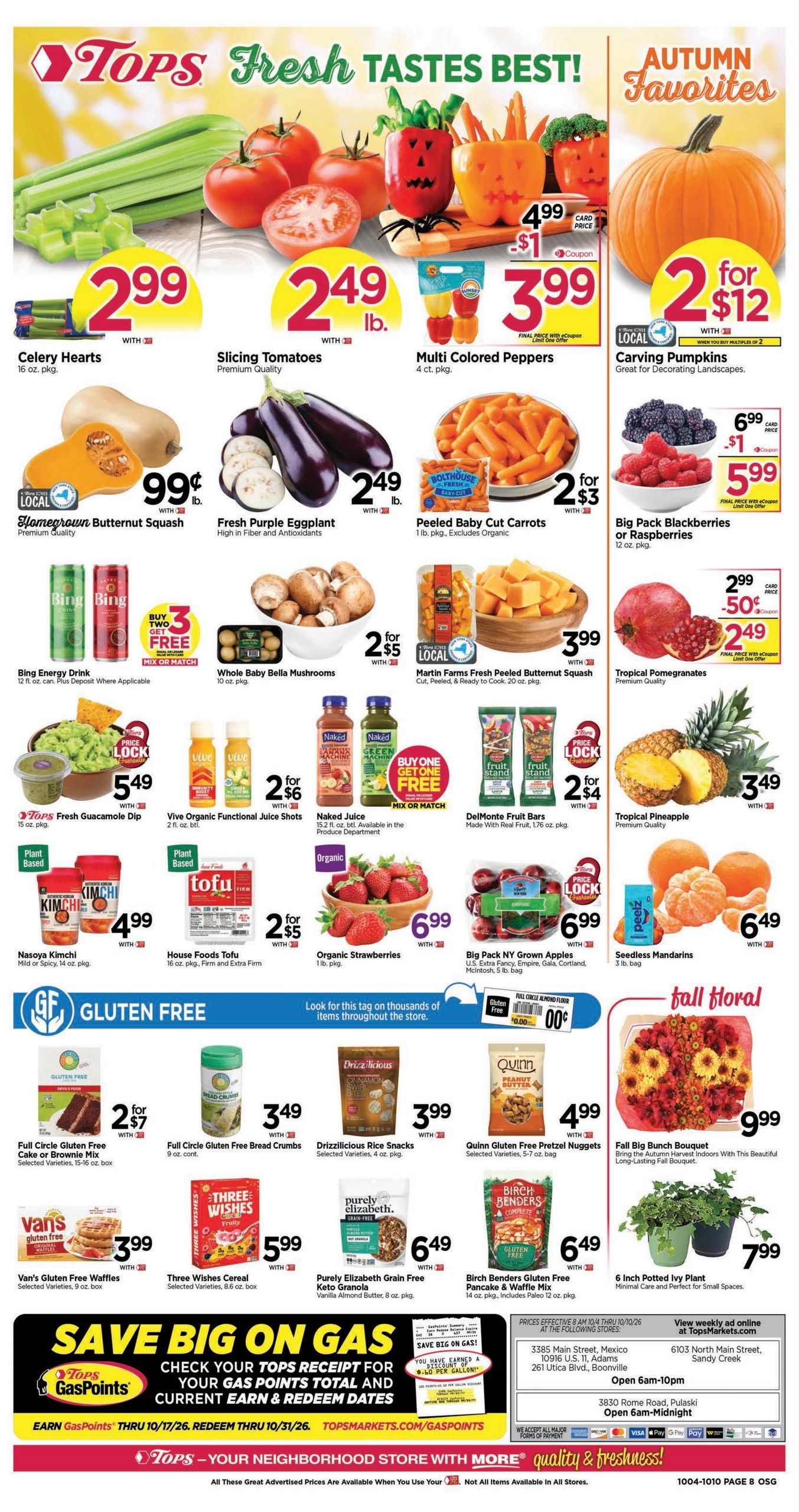 Tops Friendly Markets (Buffalo Area, NY) Weekly Ad October 4 - 10, 2026