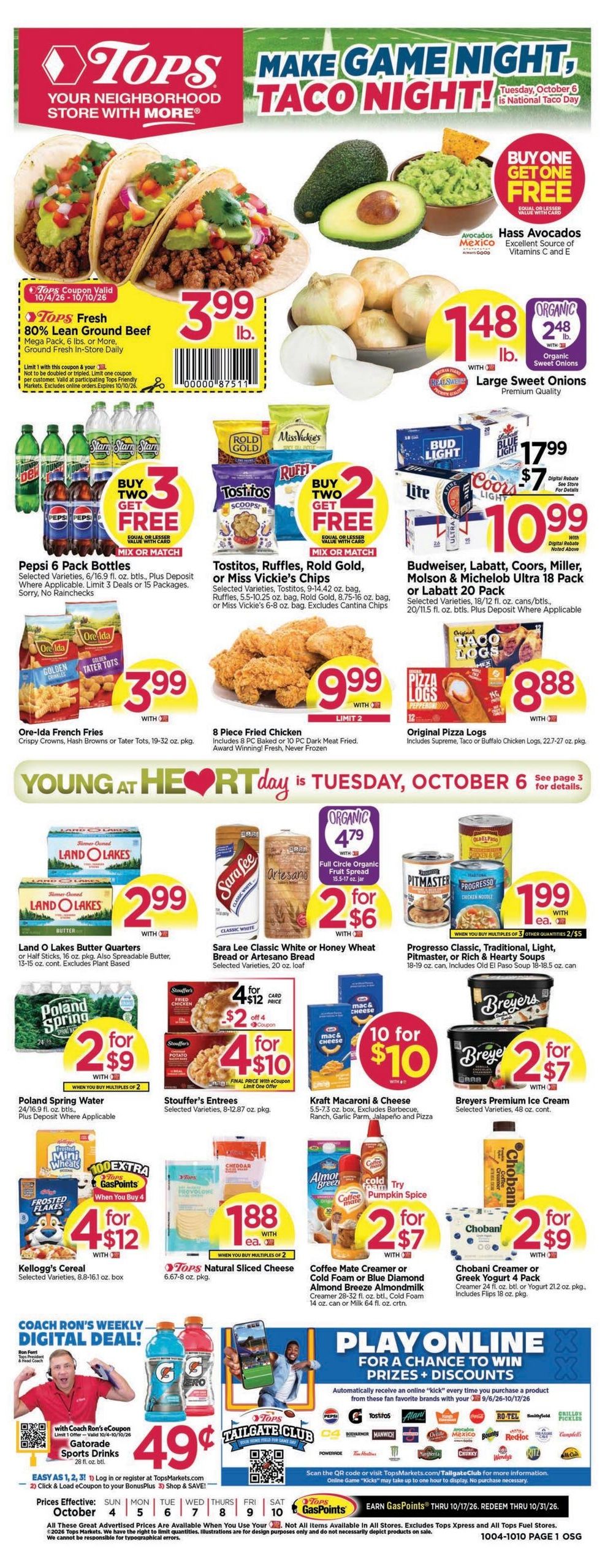Tops Friendly Markets (Buffalo Area, NY) Weekly Ad October 4 - 10, 2026