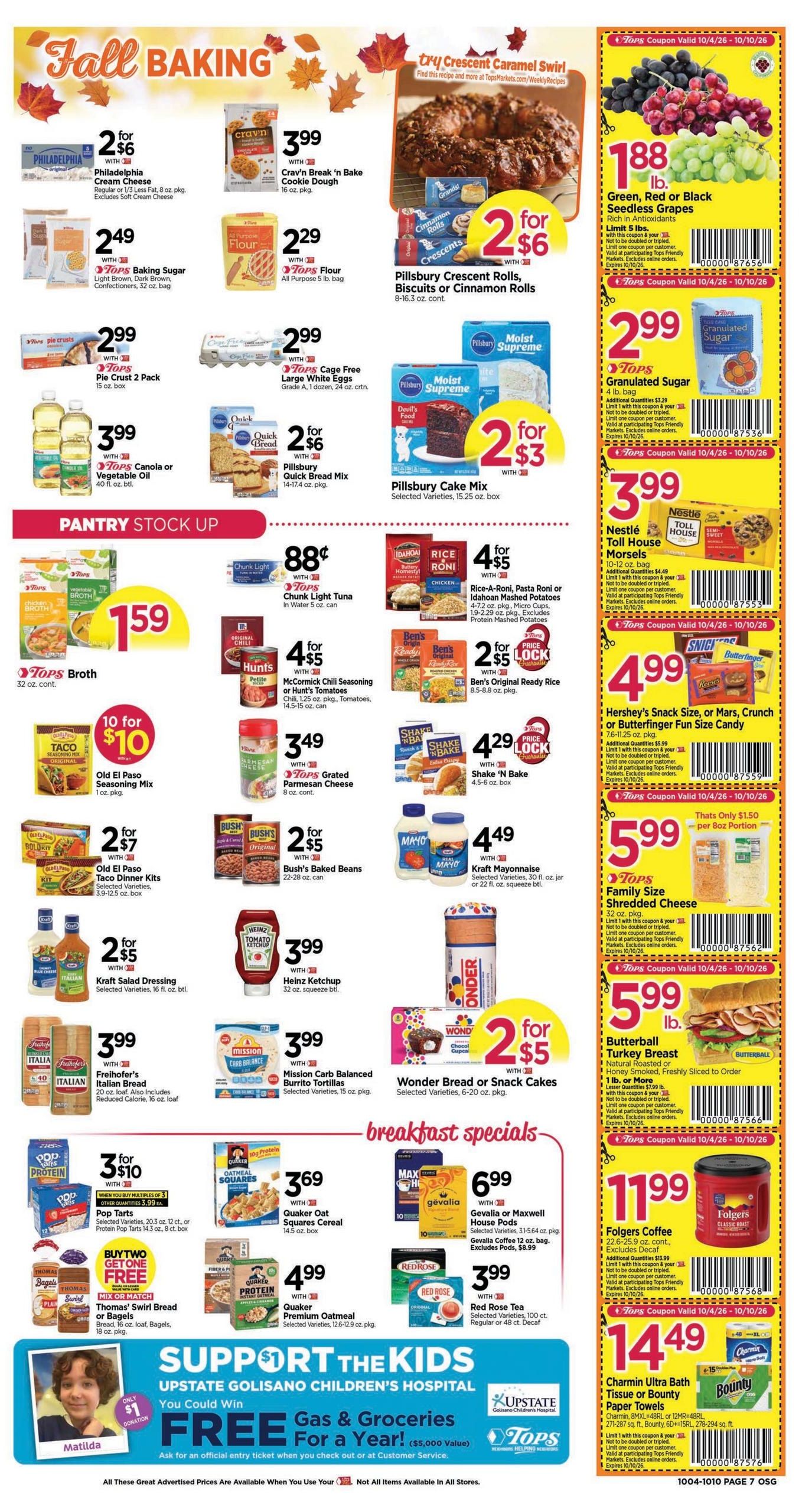 Tops Friendly Markets (Buffalo Area, NY) Weekly Ad October 4 - 10, 2026