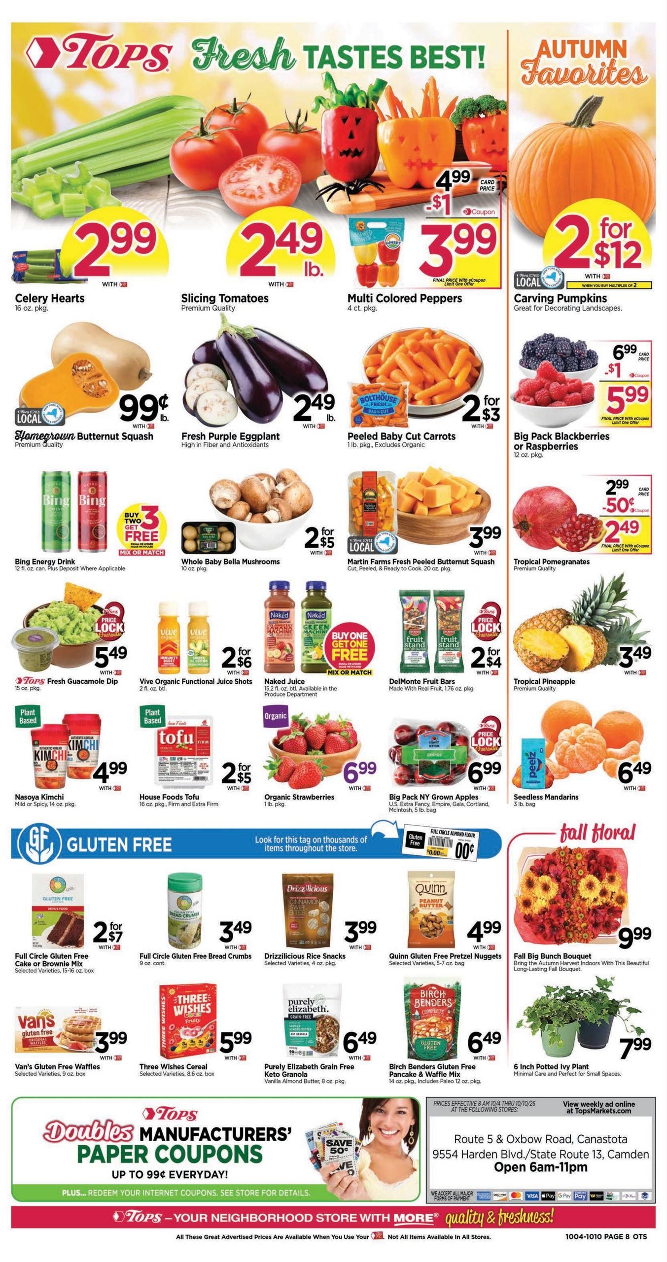 Tops Friendly Markets (Kinsman Area, OH) Weekly Ad October 4 - 10, 2026