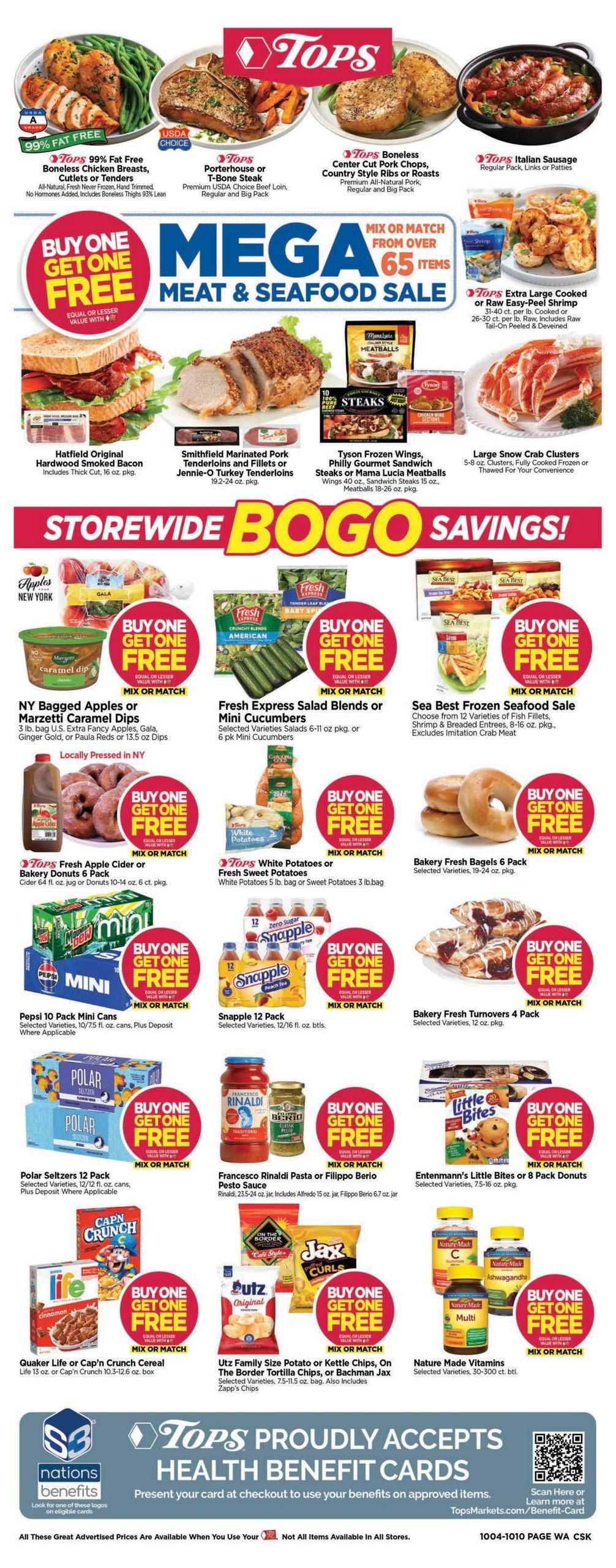Tops Friendly Markets (Williamstown Area, MA) Weekly Ad October 4 - 10, 2026