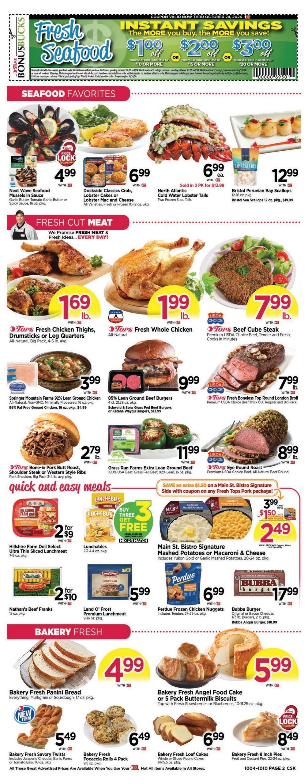Tops Friendly Markets (Williamstown Area, MA) Weekly Ad October 4 - 10, 2026