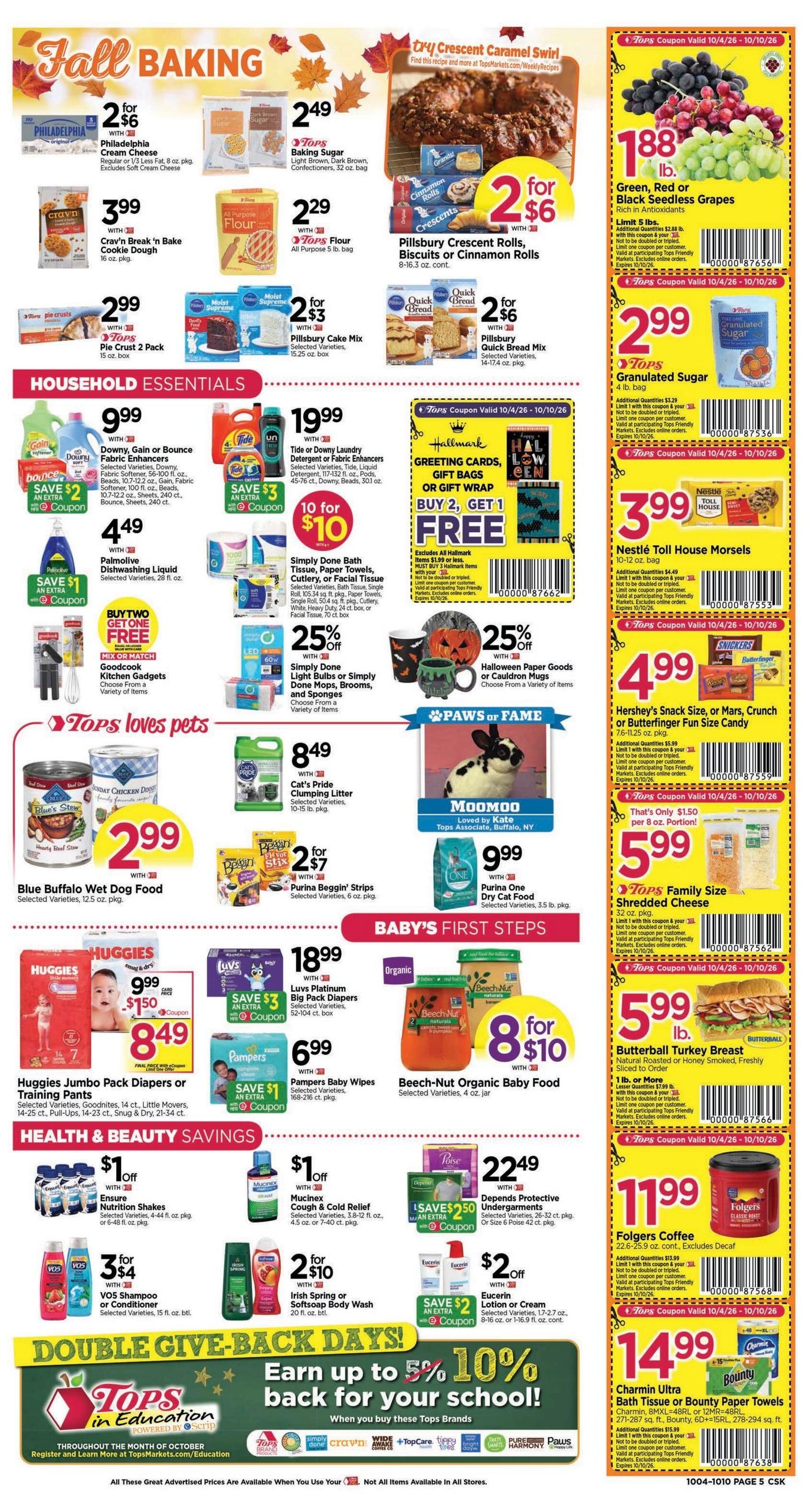 Tops Friendly Markets (Williamstown Area, MA) Weekly Ad October 4 - 10, 2026