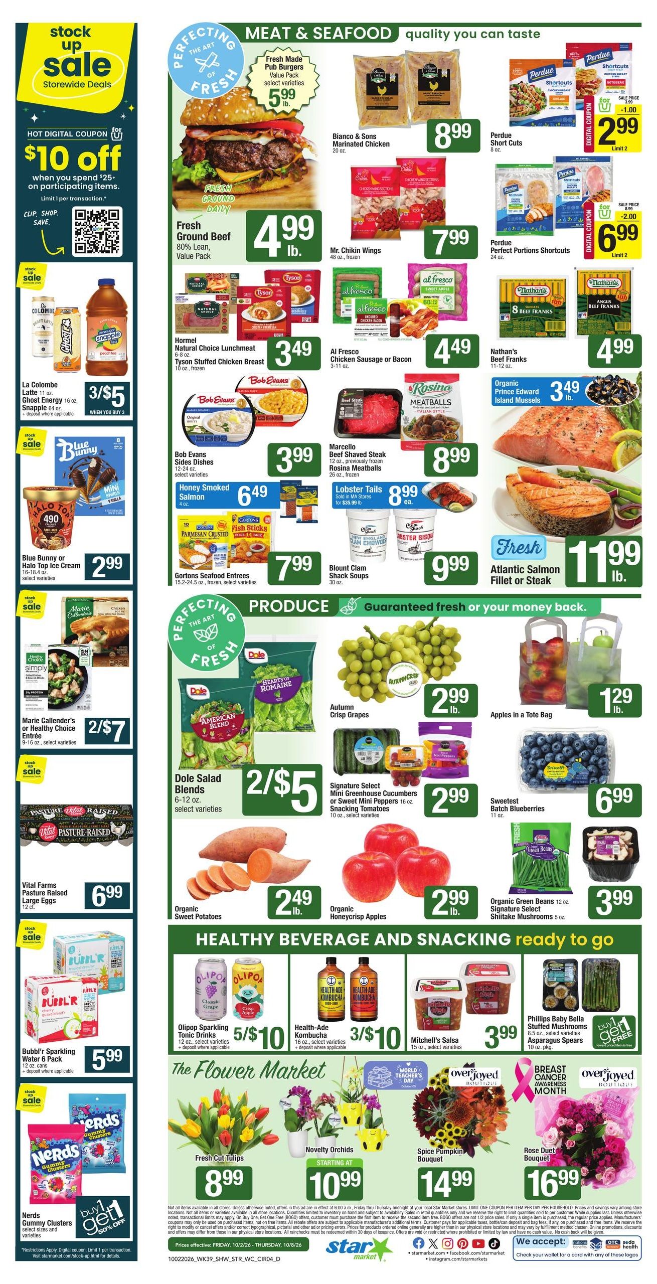 Star Market (Brockton-Quincy Area, MA) Weekly Ad October 2 - 8, 2026