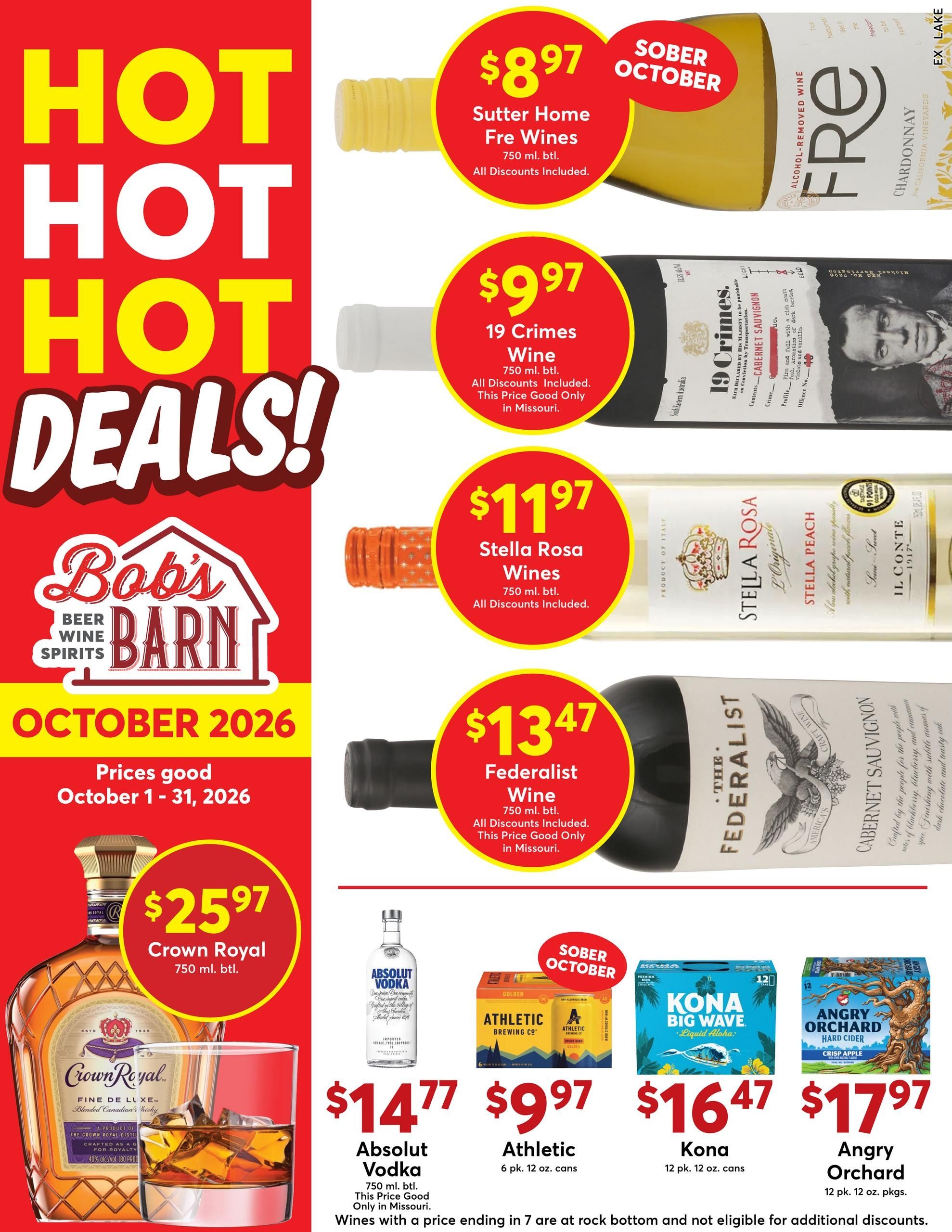 Dierbergs (Cole Camp Area, MO) Bob’s Barn Weekly Ad October 1 - 31, 2026