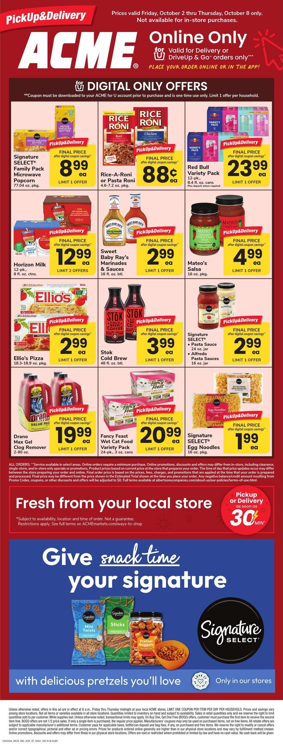 Acme Markets (Salisbury Area, MD) Bonus Online Savings Weekly Ad October 2 - 8, 2026