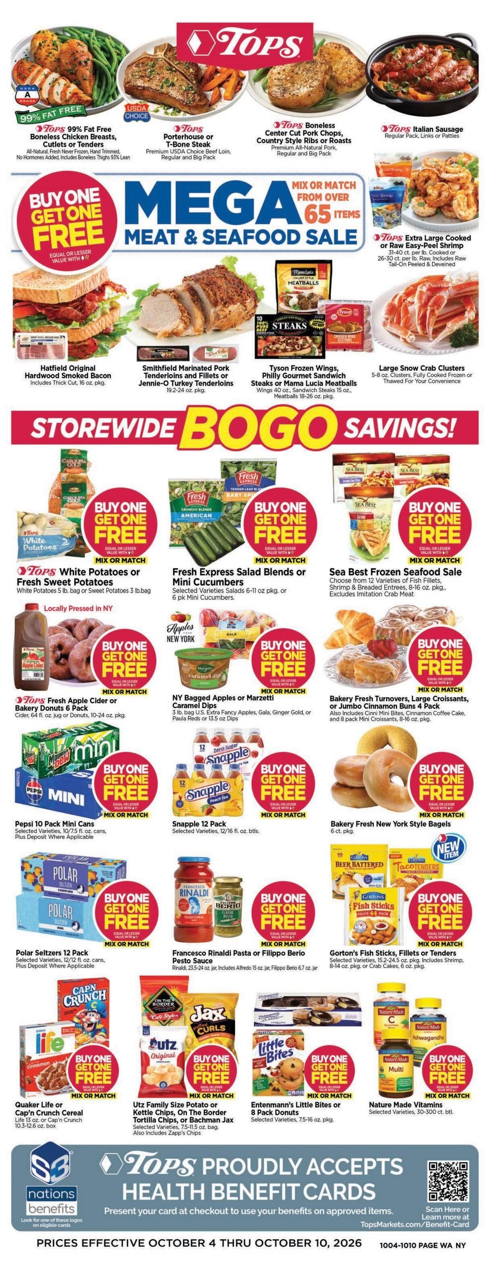 Tops Friendly Markets (Millbrook Area, NY) Weekly Ad October 4 - 10, 2026