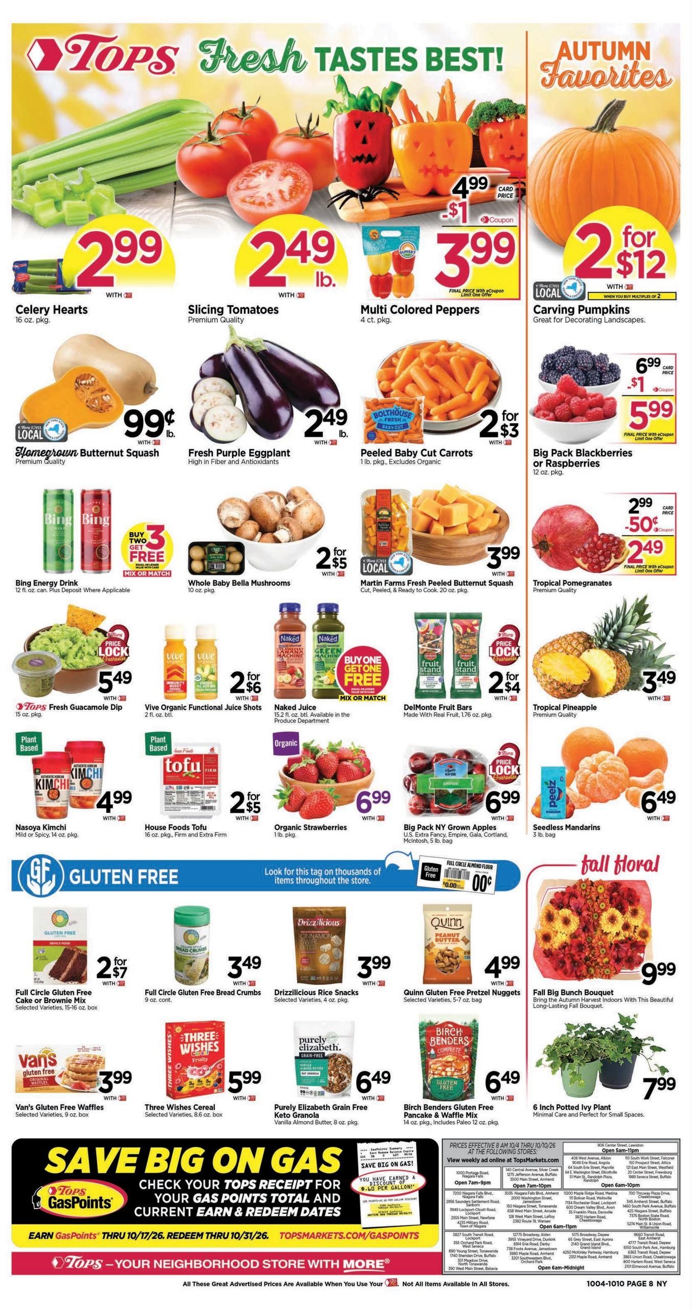 Tops Friendly Markets (Millbrook Area, NY) Weekly Ad October 4 - 10, 2026