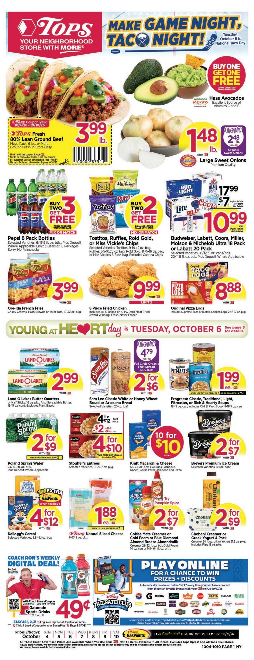 Tops Friendly Markets (Millbrook Area, NY) Weekly Ad October 4 - 10, 2026
