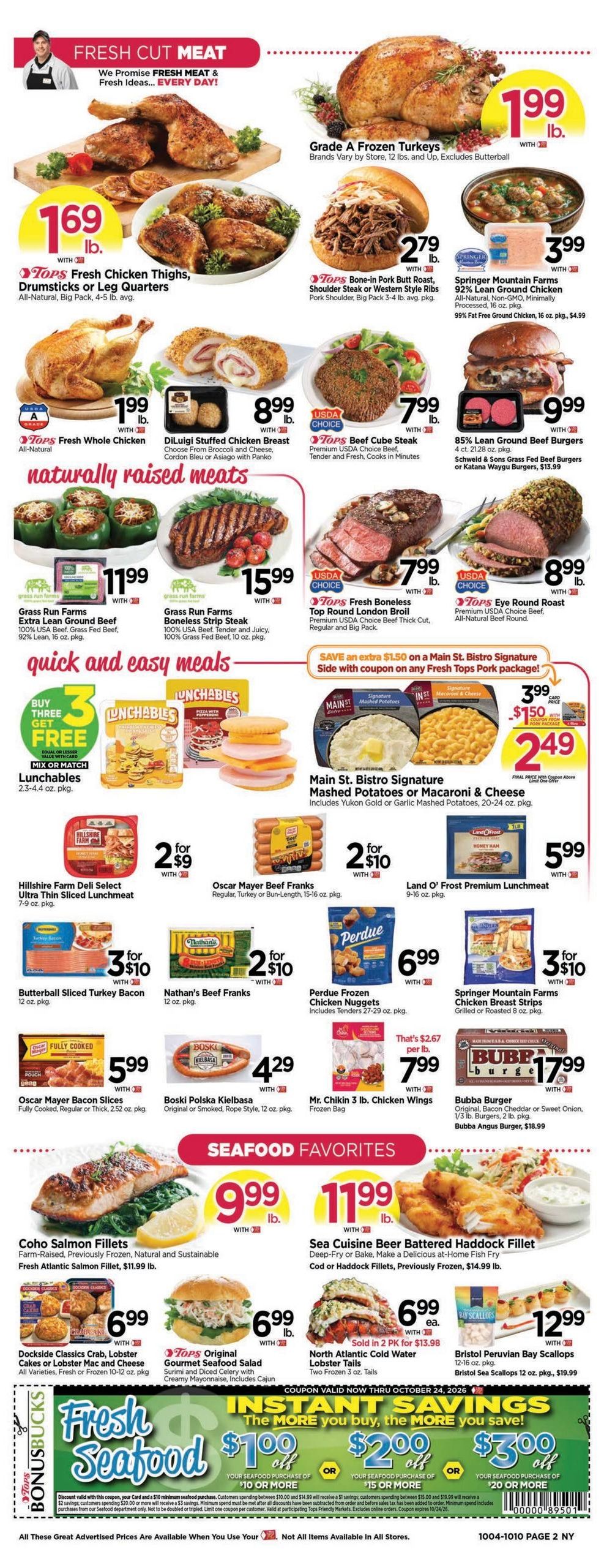 Tops Friendly Markets (Millbrook Area, NY) Weekly Ad October 4 - 10, 2026