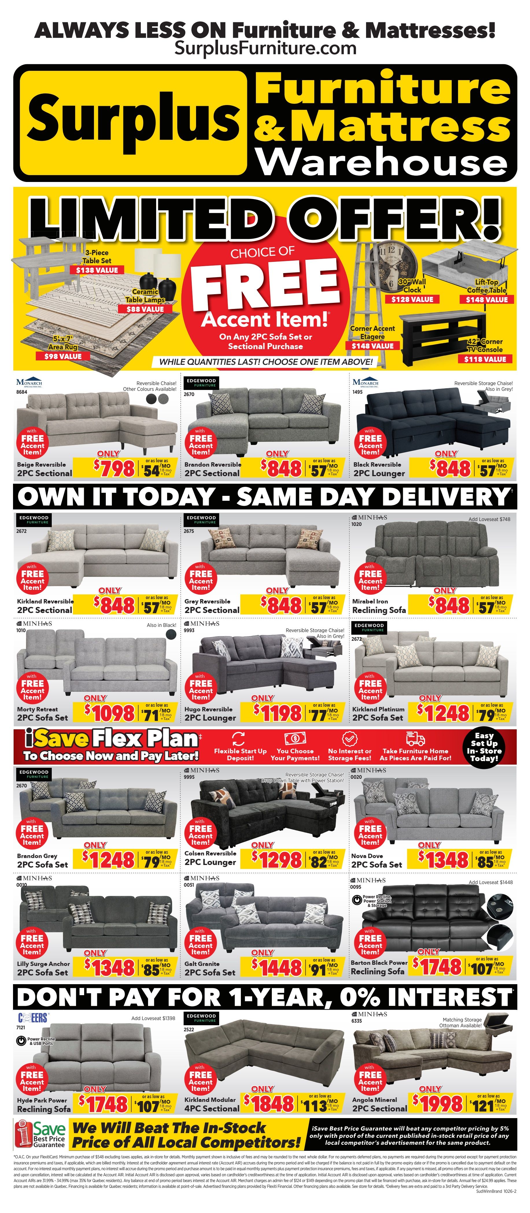Surplus Furniture & Mattress Warehouse (Sudbury) Flyer October 5 to 25