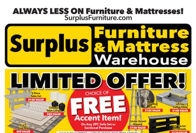 Surplus Furniture & Mattress Warehouse (Sudbury) Flyer October 5 to 25