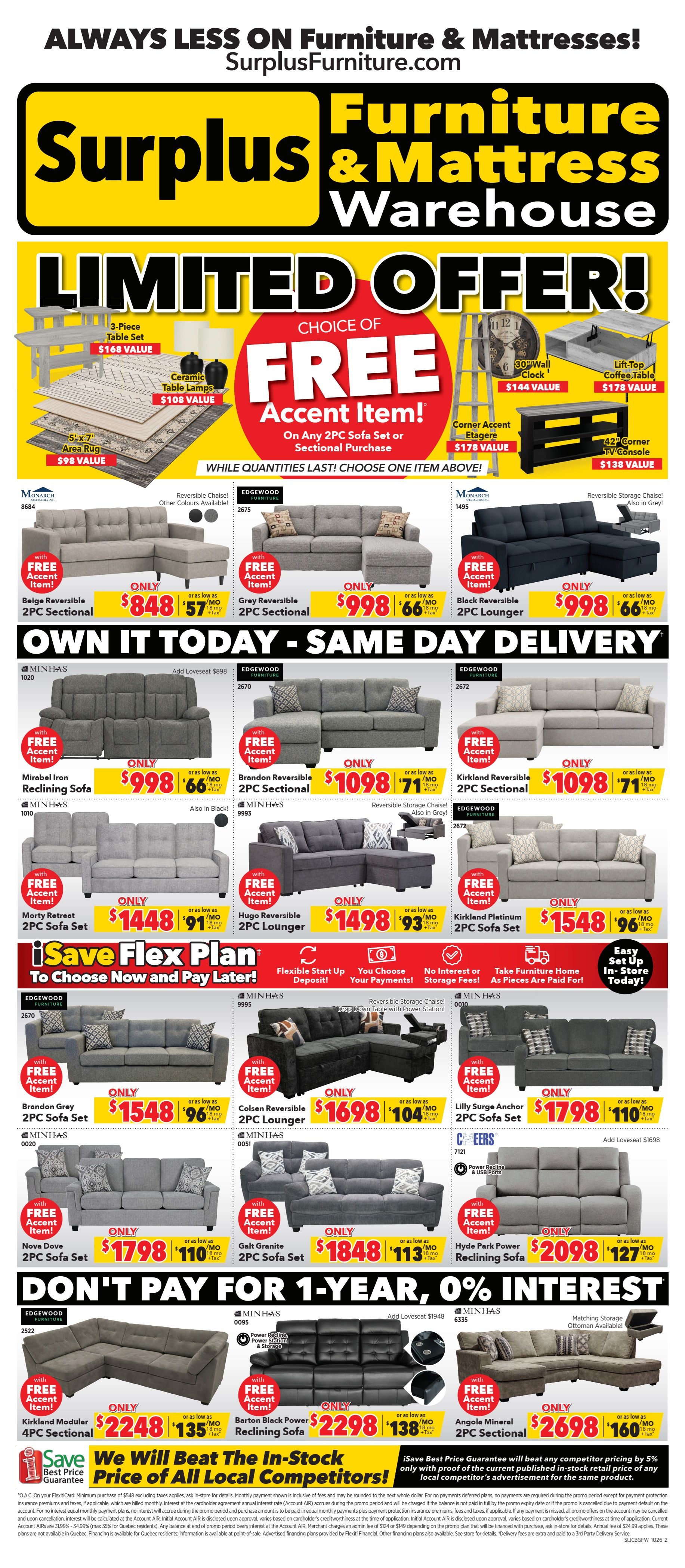 Surplus Furniture & Mattress Warehouse (St. John's, Corner Brook, Grand Falls Windsor) Flyer October 5 to 25
