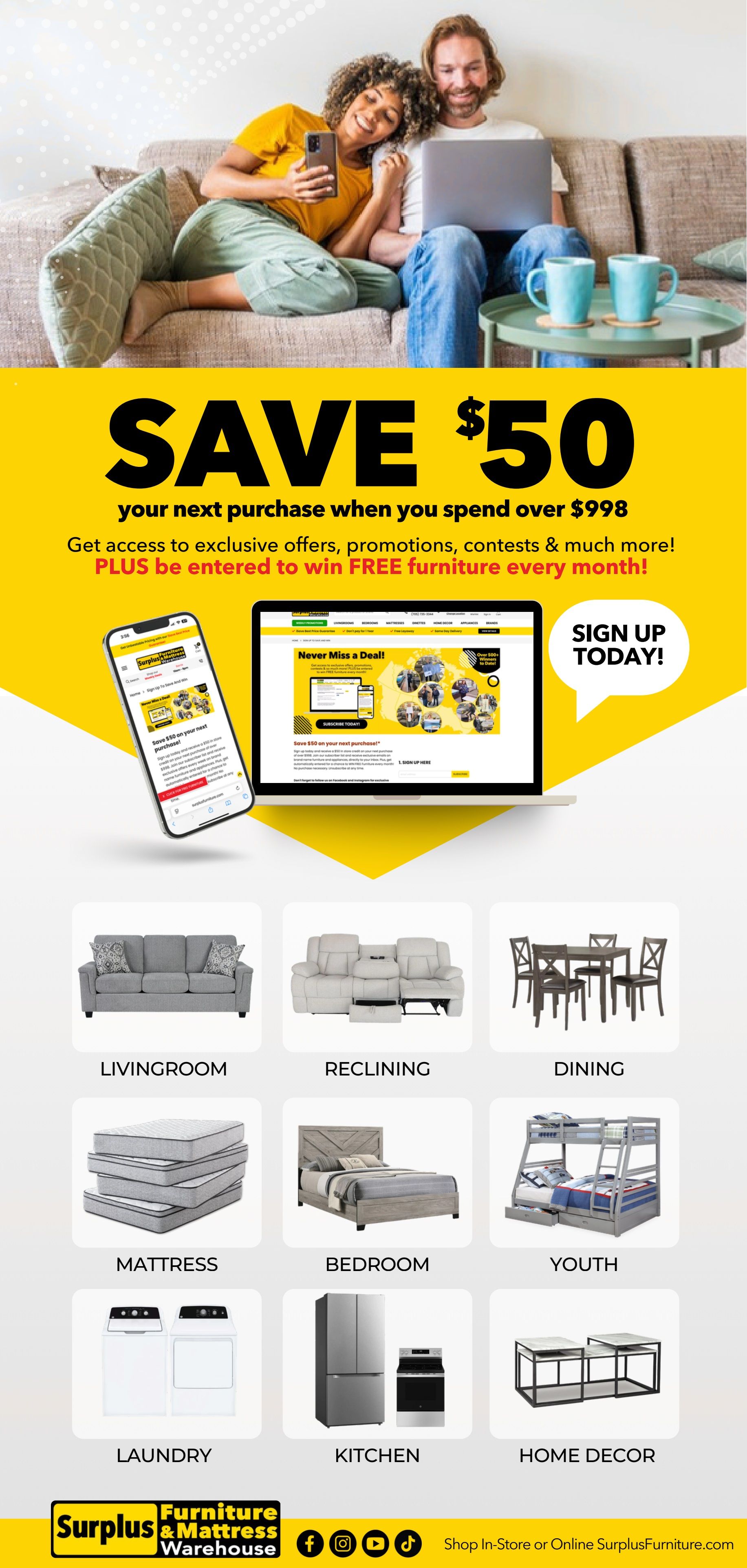 Surplus Furniture & Mattress Warehouse (S. ON) Flyer October 5 to 25