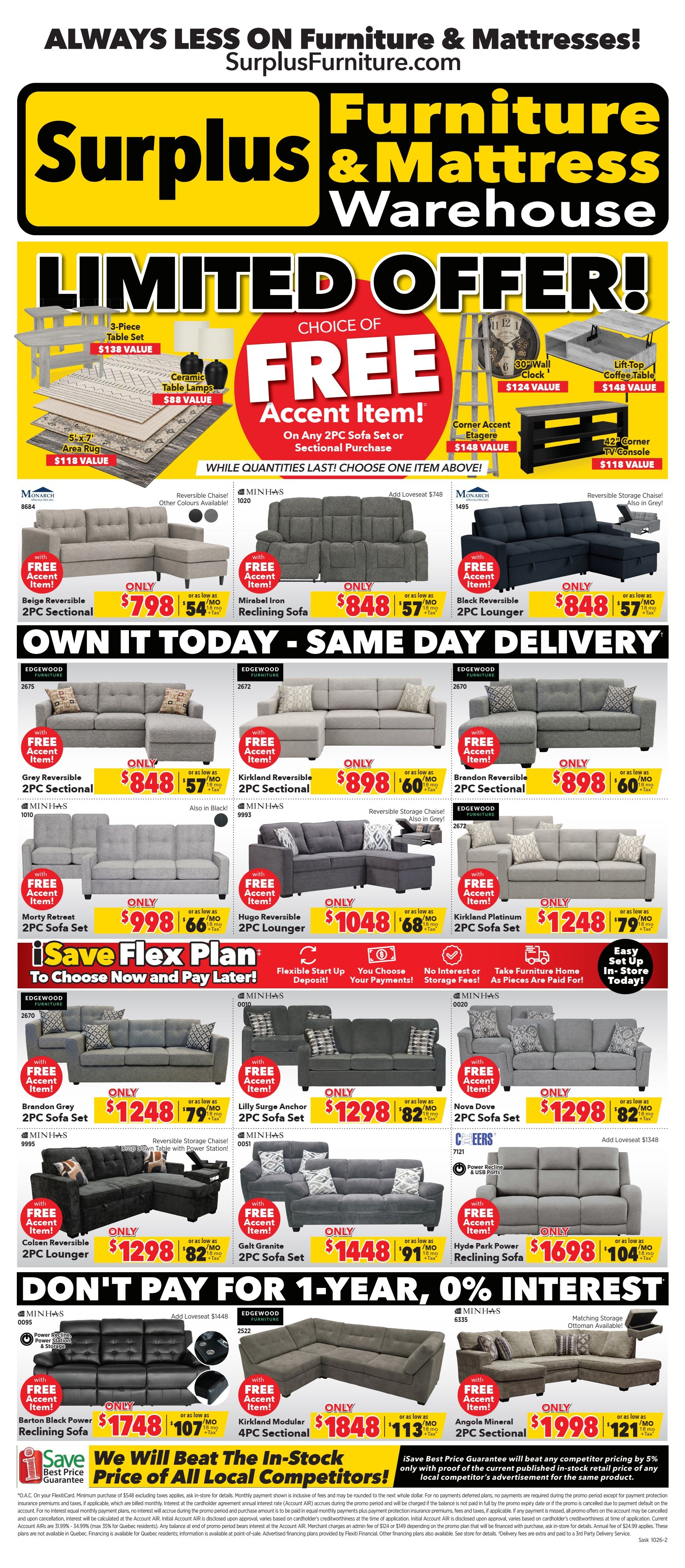 Surplus Furniture & Mattress Warehouse (Saskatoon) Flyer October 5 to 25