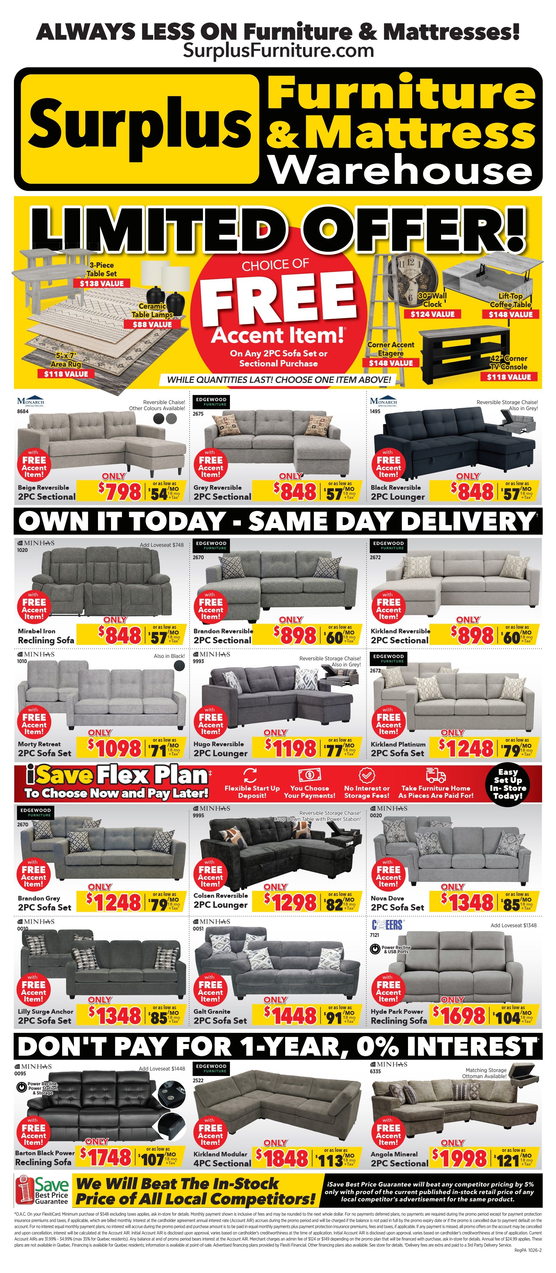 Surplus Furniture & Mattress Warehouse (Regina, Prince Albert) Flyer October 5 to 25