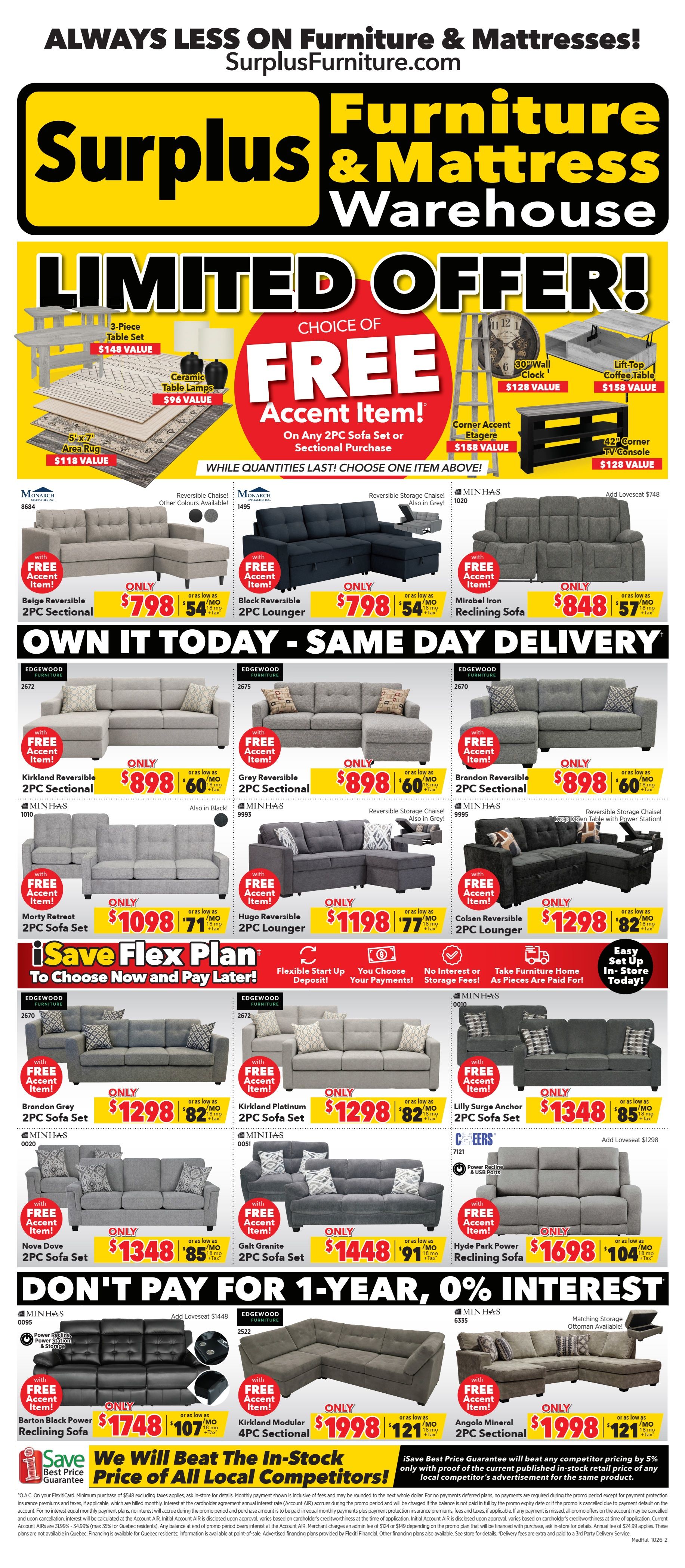 Surplus Furniture & Mattress Warehouse (Medicine Hat) Flyer October 5 to 25