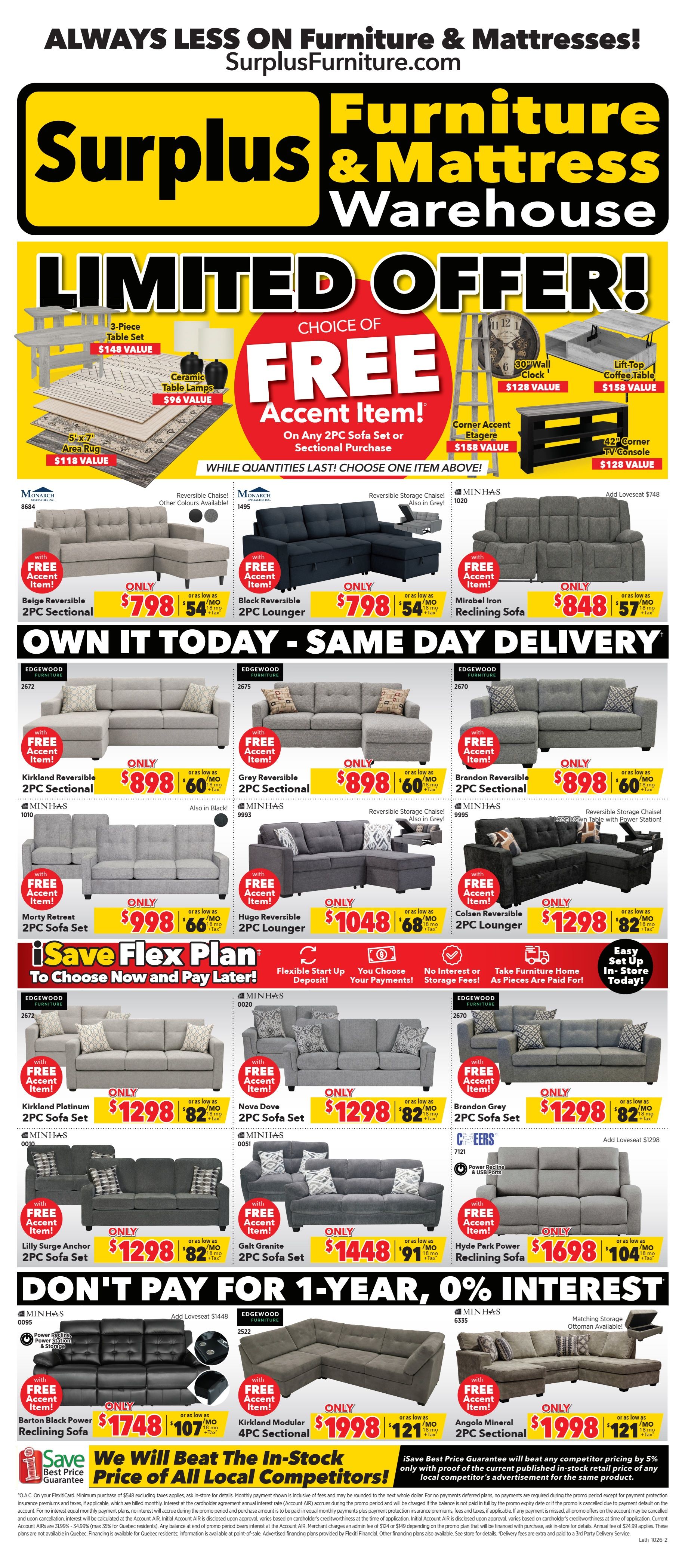Surplus Furniture & Mattress Warehouse (Lethbridge) Flyer October 5 to 25