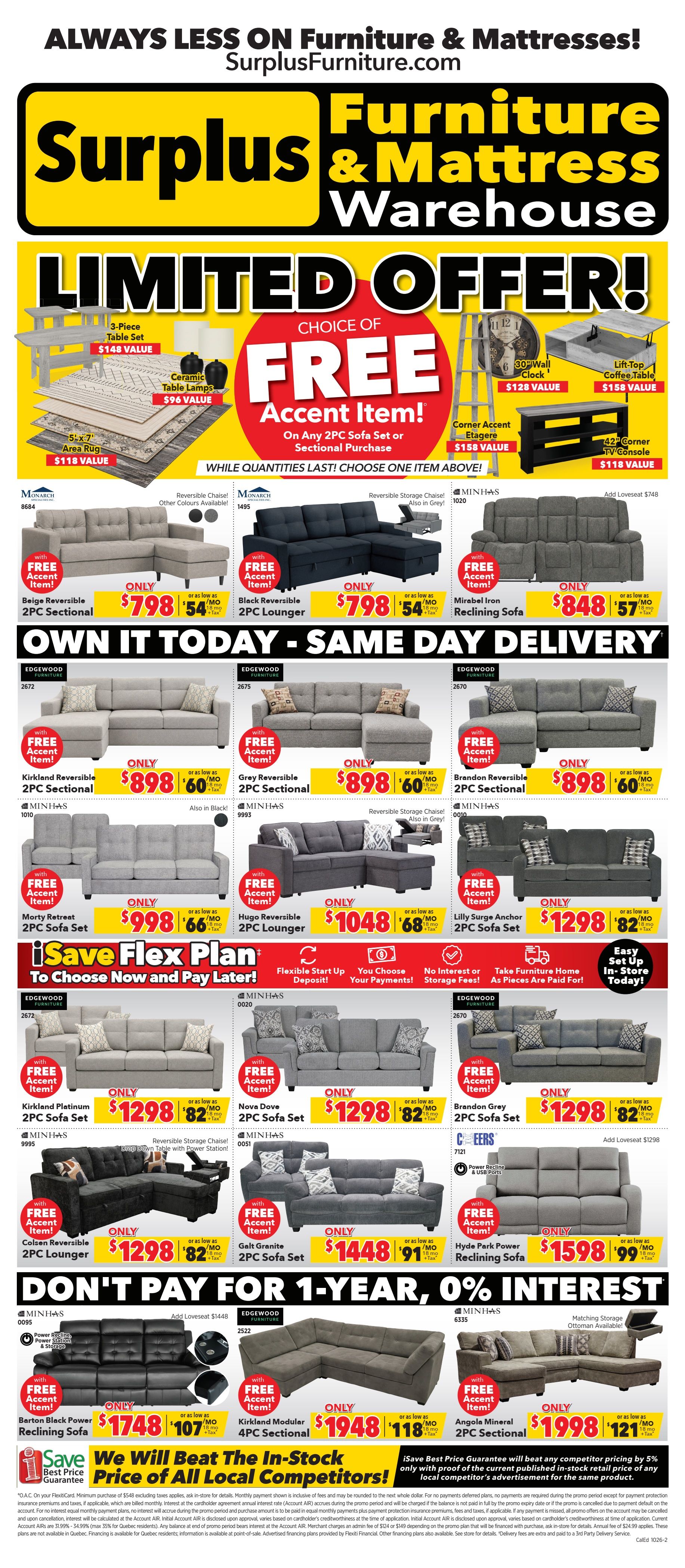 Surplus Furniture & Mattress Warehouse (Calgary, Edmonton) Flyer October 5 to 25