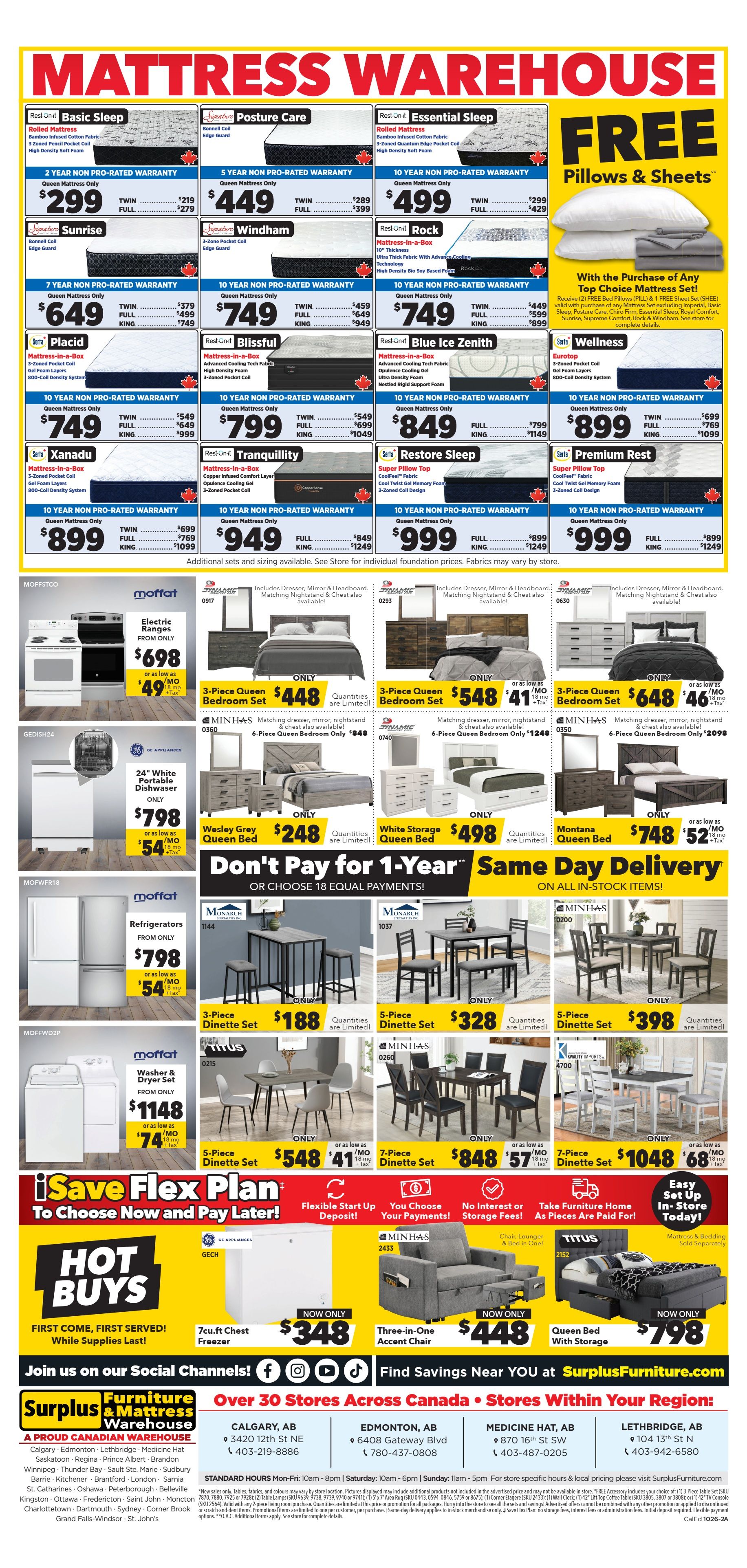 Surplus Furniture & Mattress Warehouse (Calgary, Edmonton) Flyer October 5 to 25