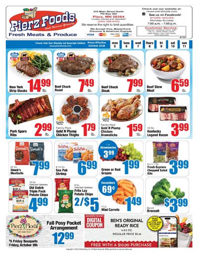 Pierz Foods Weekly Ad October 5 - 11, 2026
