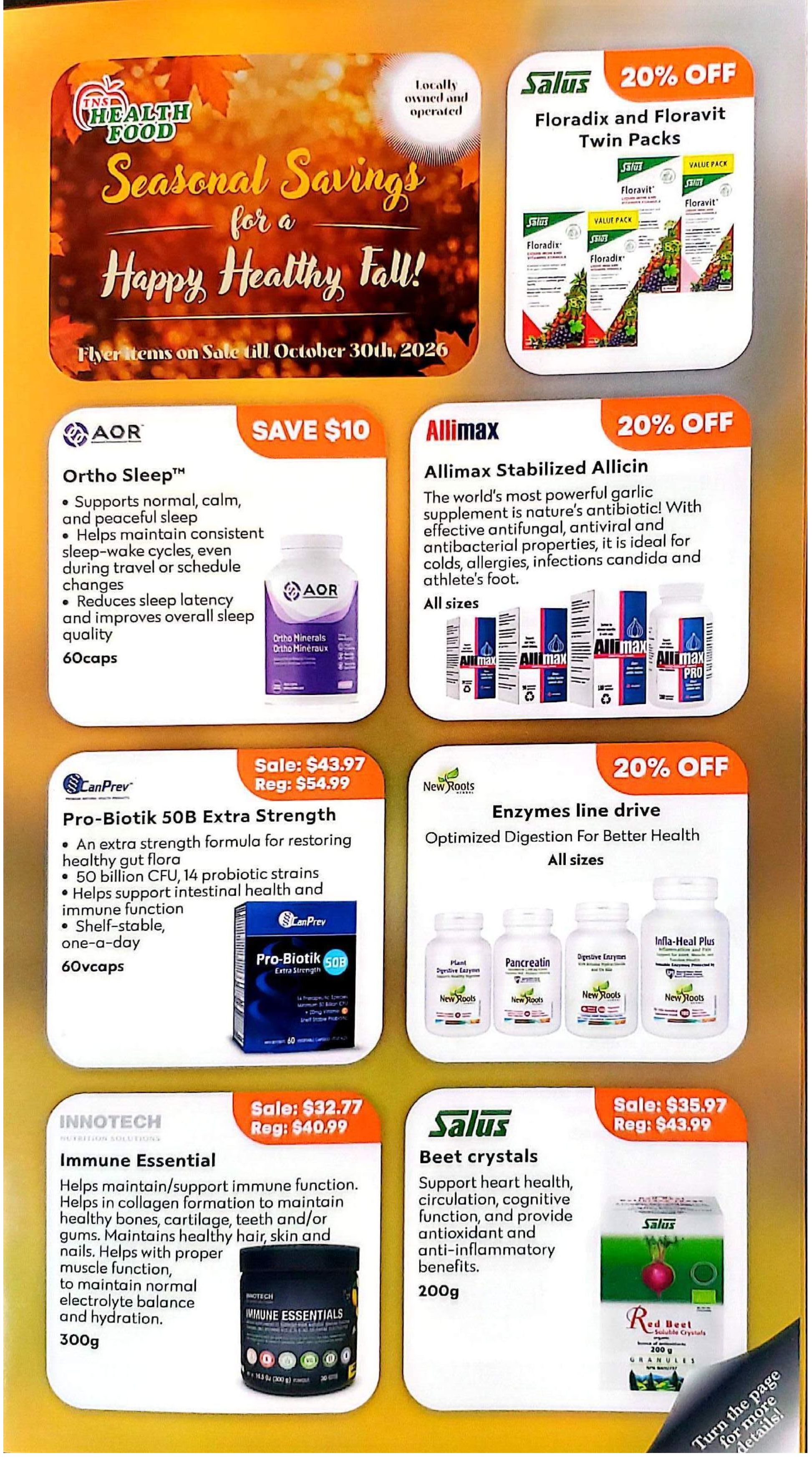 TNS Health Food Flyer October 1 to 30