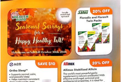 TNS Health Food Flyer October 1 to 30