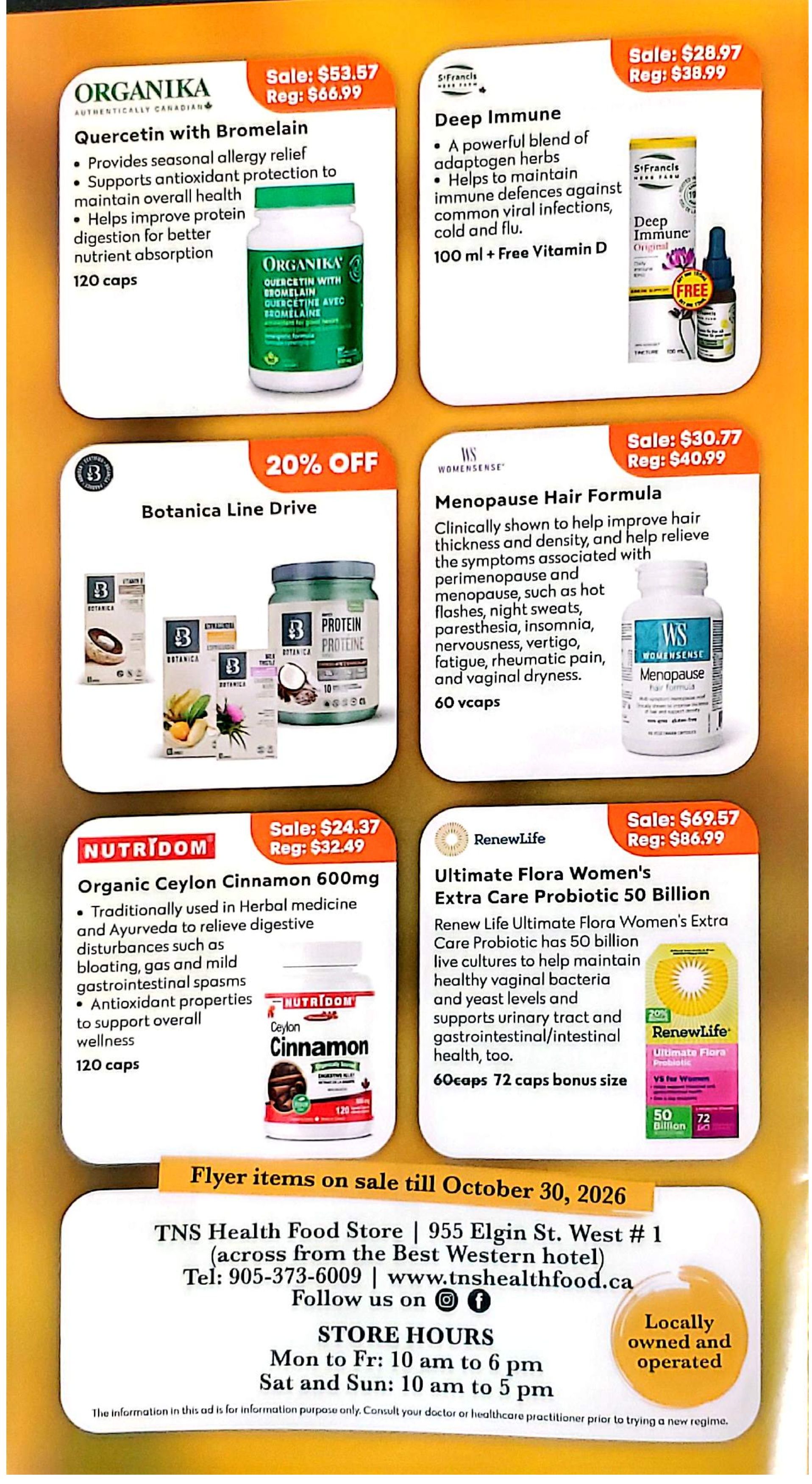 TNS Health Food Flyer October 1 to 30