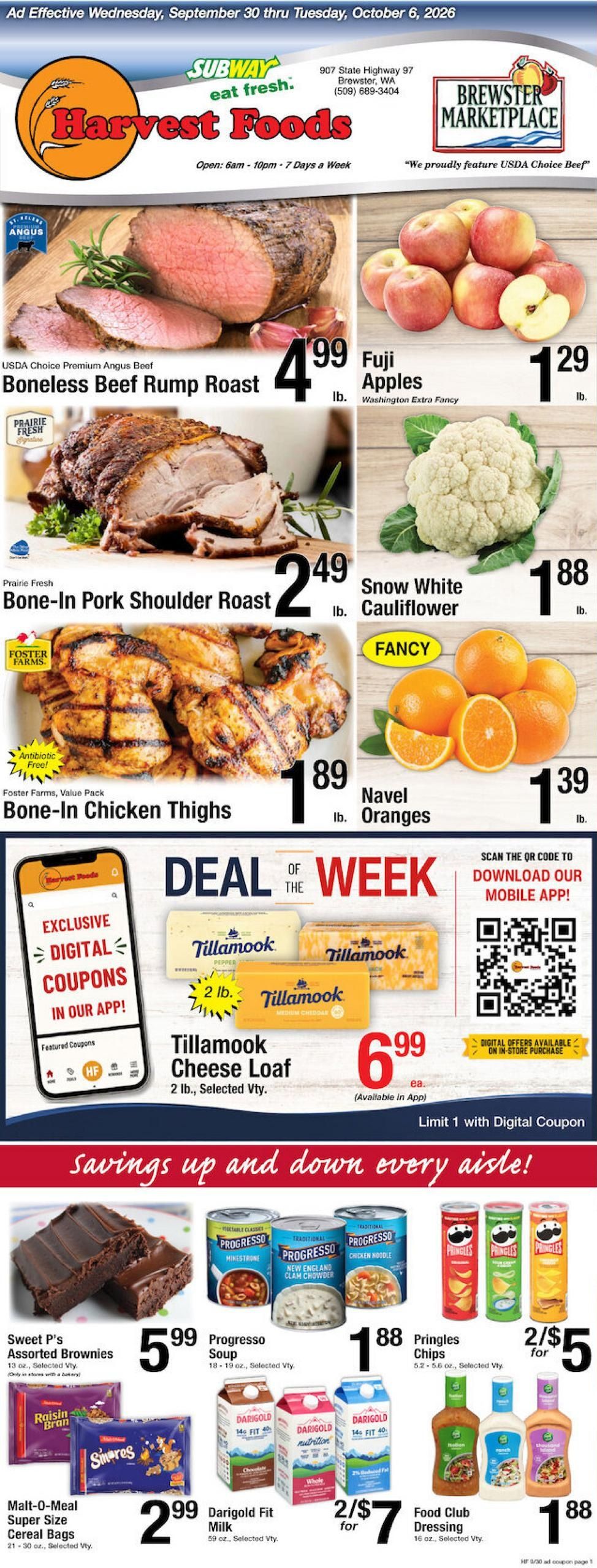 Harvest Foods (Orondo Area, WA) Weekly Ad September 30 - October 6, 2026