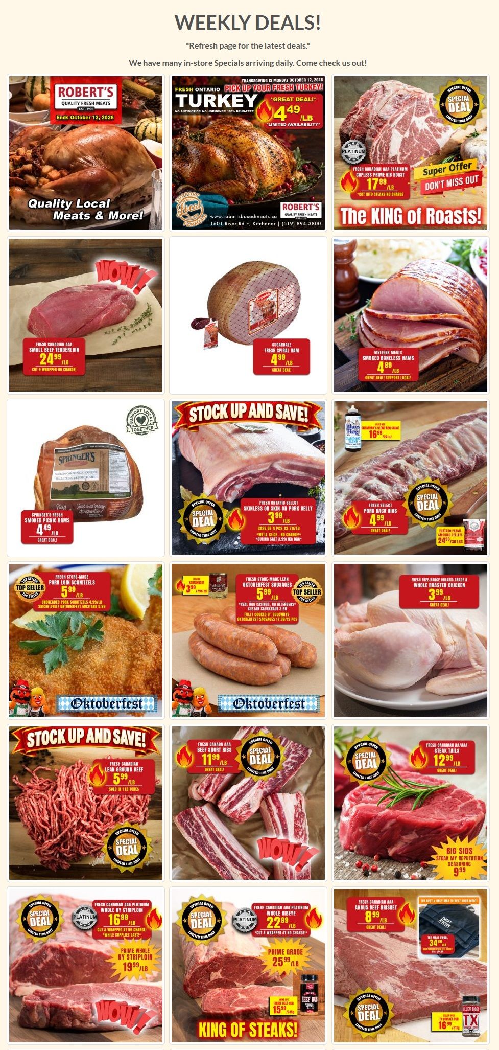 Robert's Quality Fresh Meats Flyer October 5 to 12