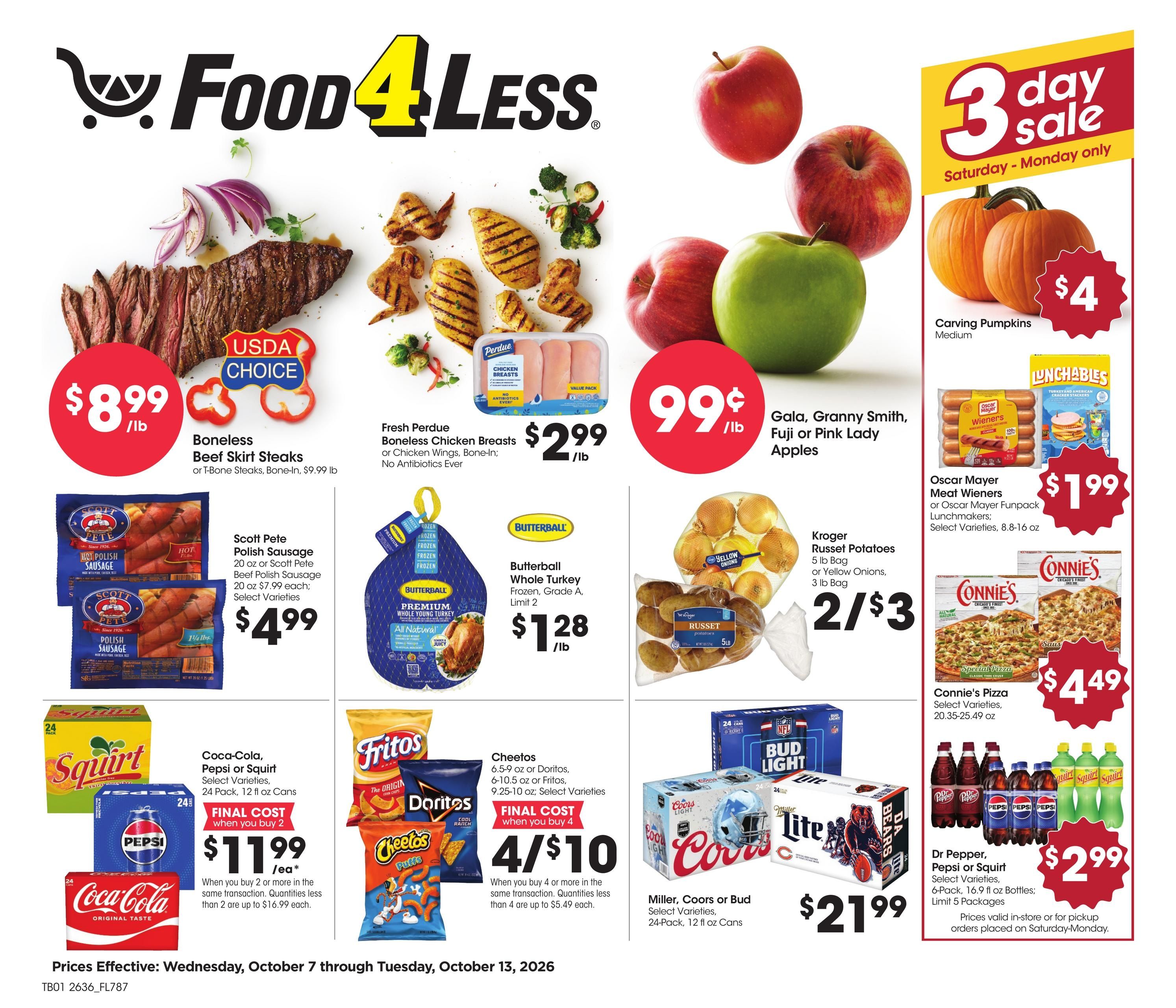 Food 4 Less (Hammond Area, IN) Chicago Weekly Ad October 7 - 13, 2026