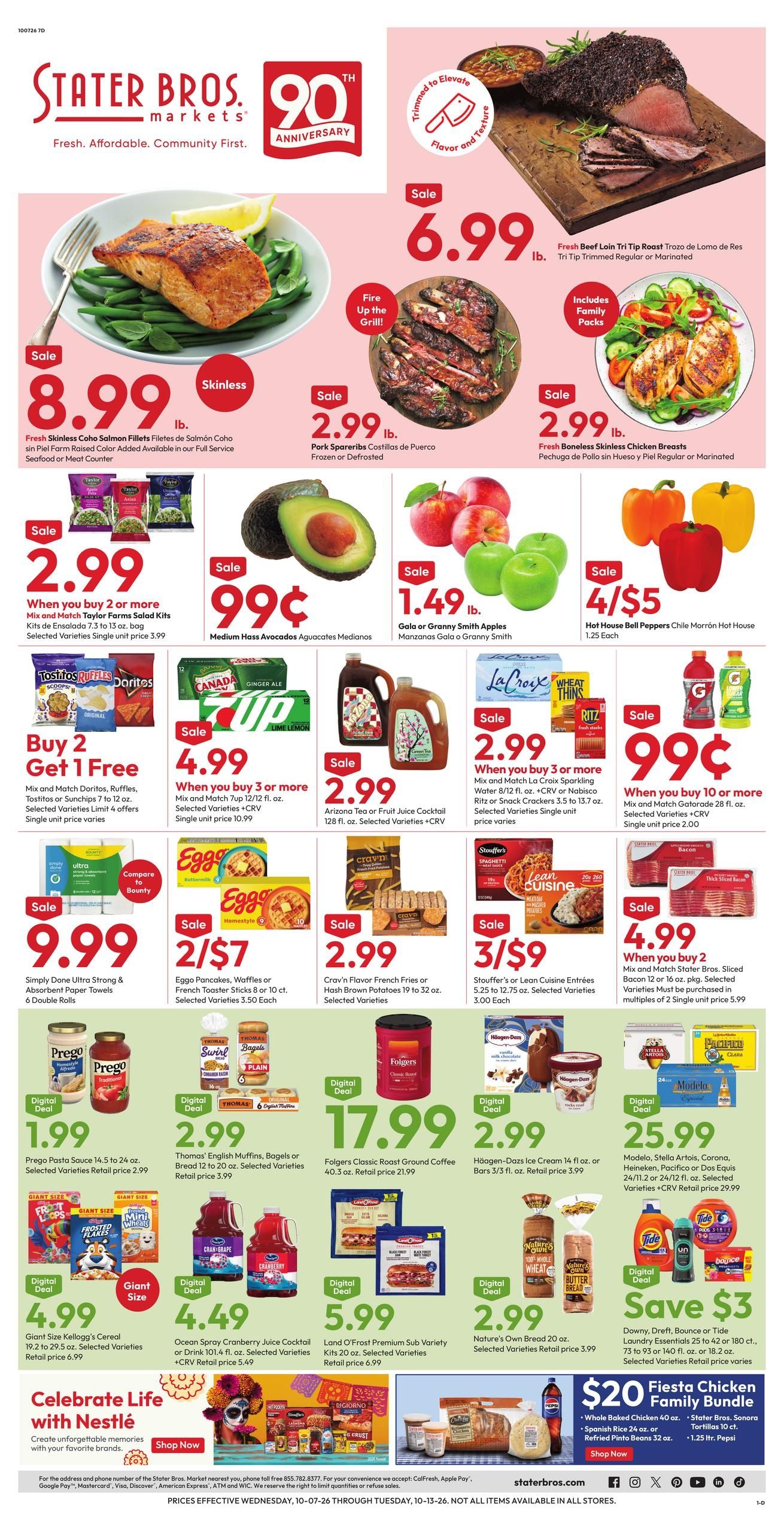 Stater Bros. Markets Weekly Ad October 7 - 13, 2026