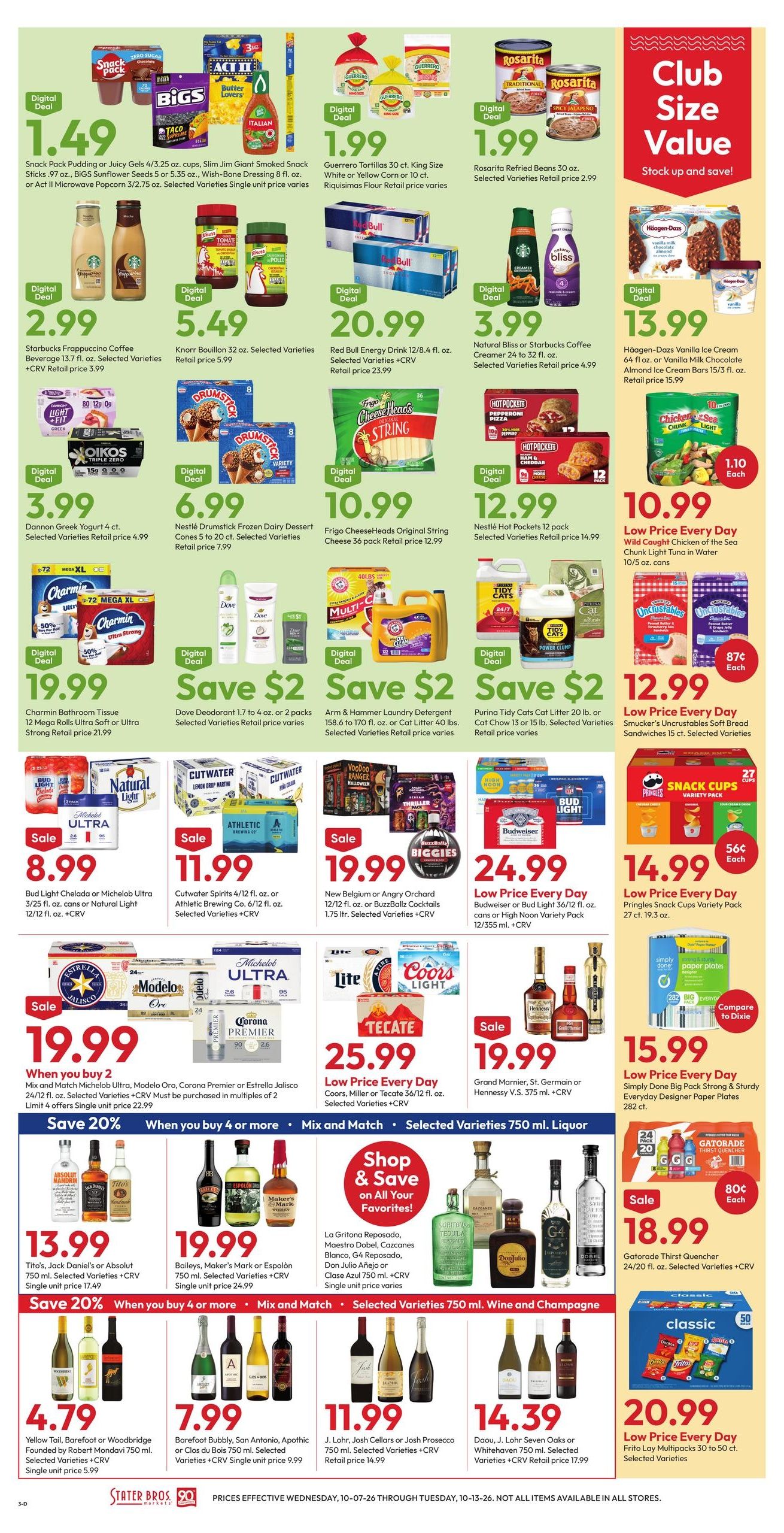 Stater Bros. Markets Weekly Ad October 7 - 13, 2026